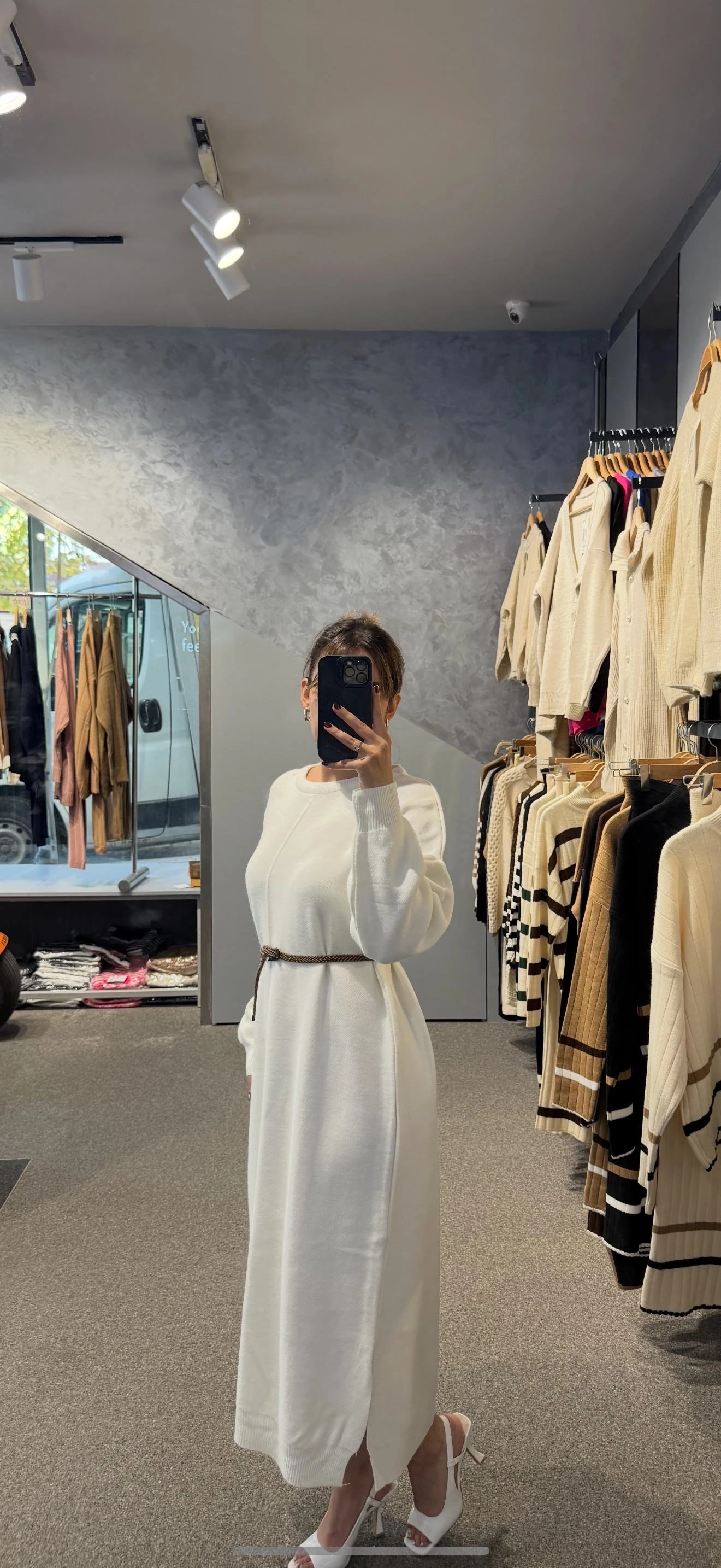 ÖRGÜ DİKİŞLİ ELBİSE - Kemik