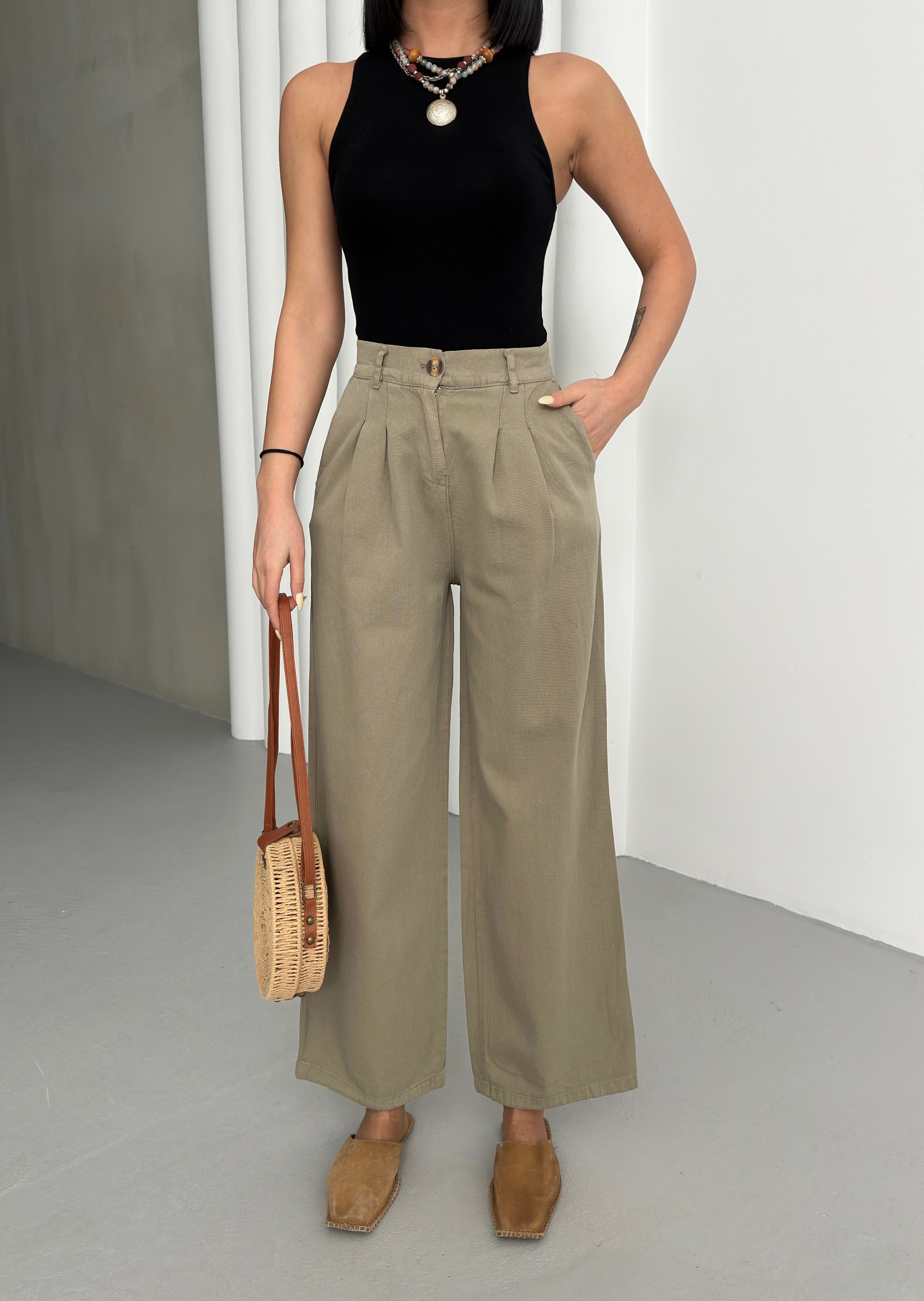 SADE GABARDİN PANTOLON - Haki