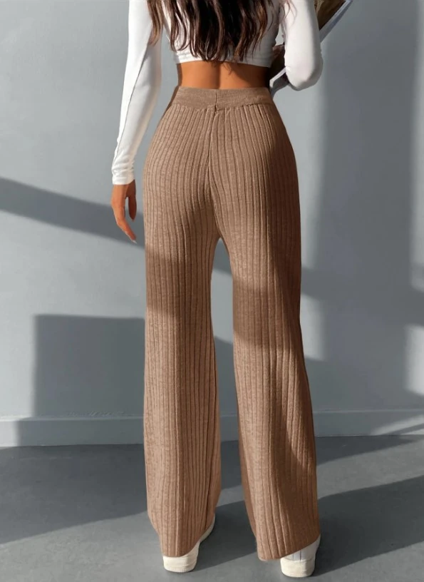 FİTİLLİ TRİKO PANTOLON - Karamel