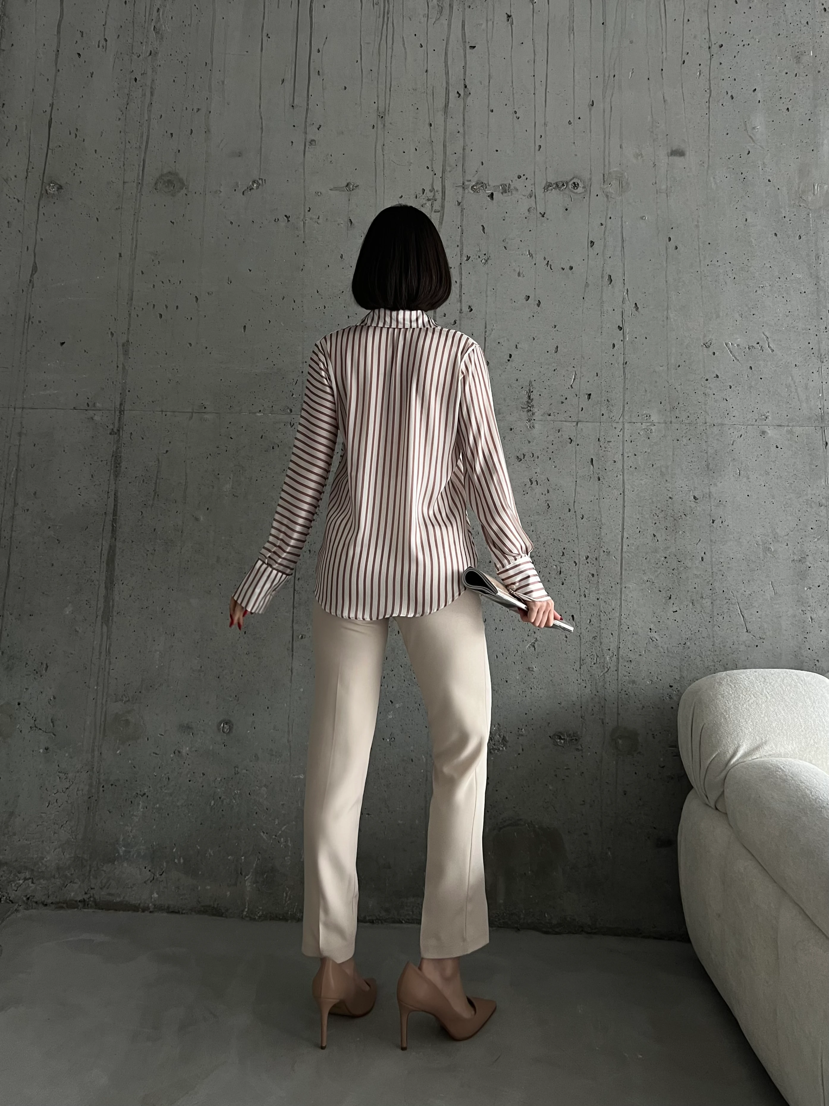 ÇİZGİLİ YORYO SATEN GÖMLEK