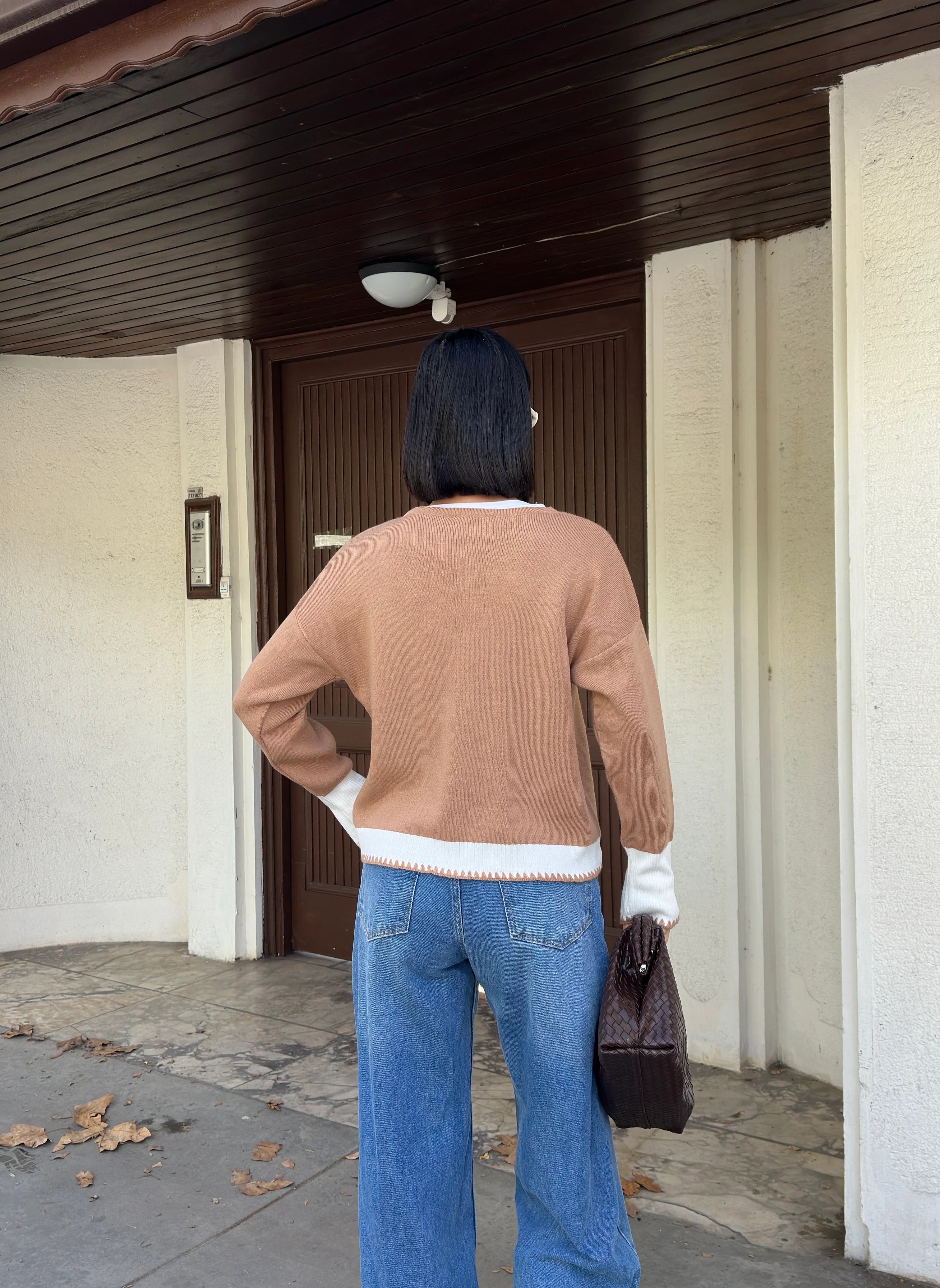 CEPLİ ZİKZAKLI HIRKA - Karamel