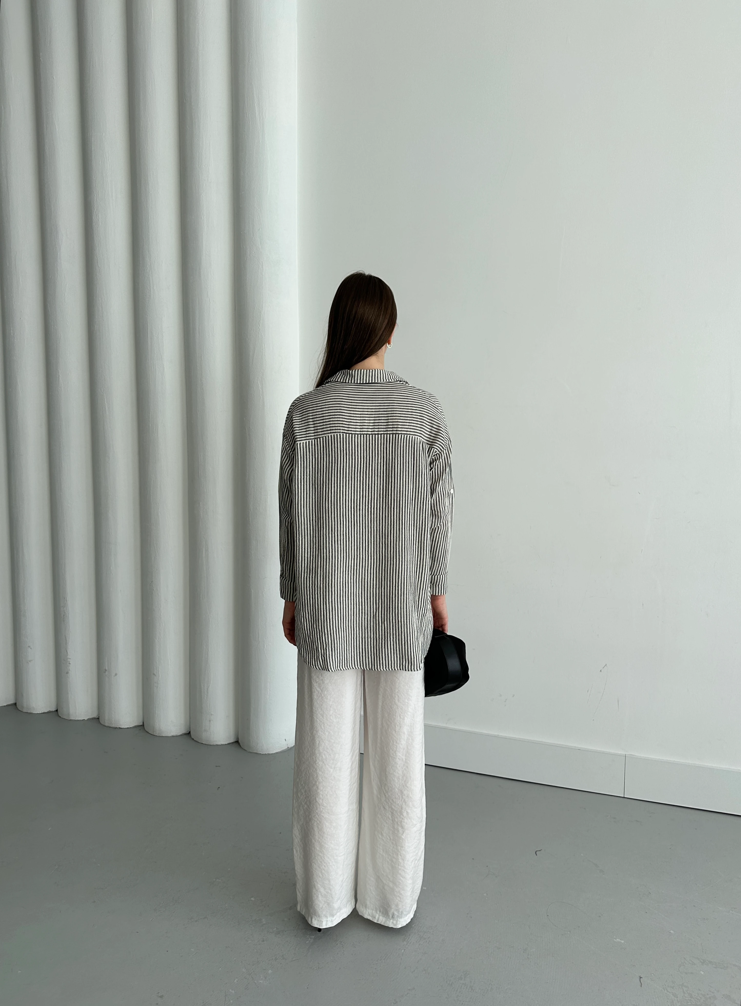 MÜSLİN SIK ÇİZGİ GÖMLEK