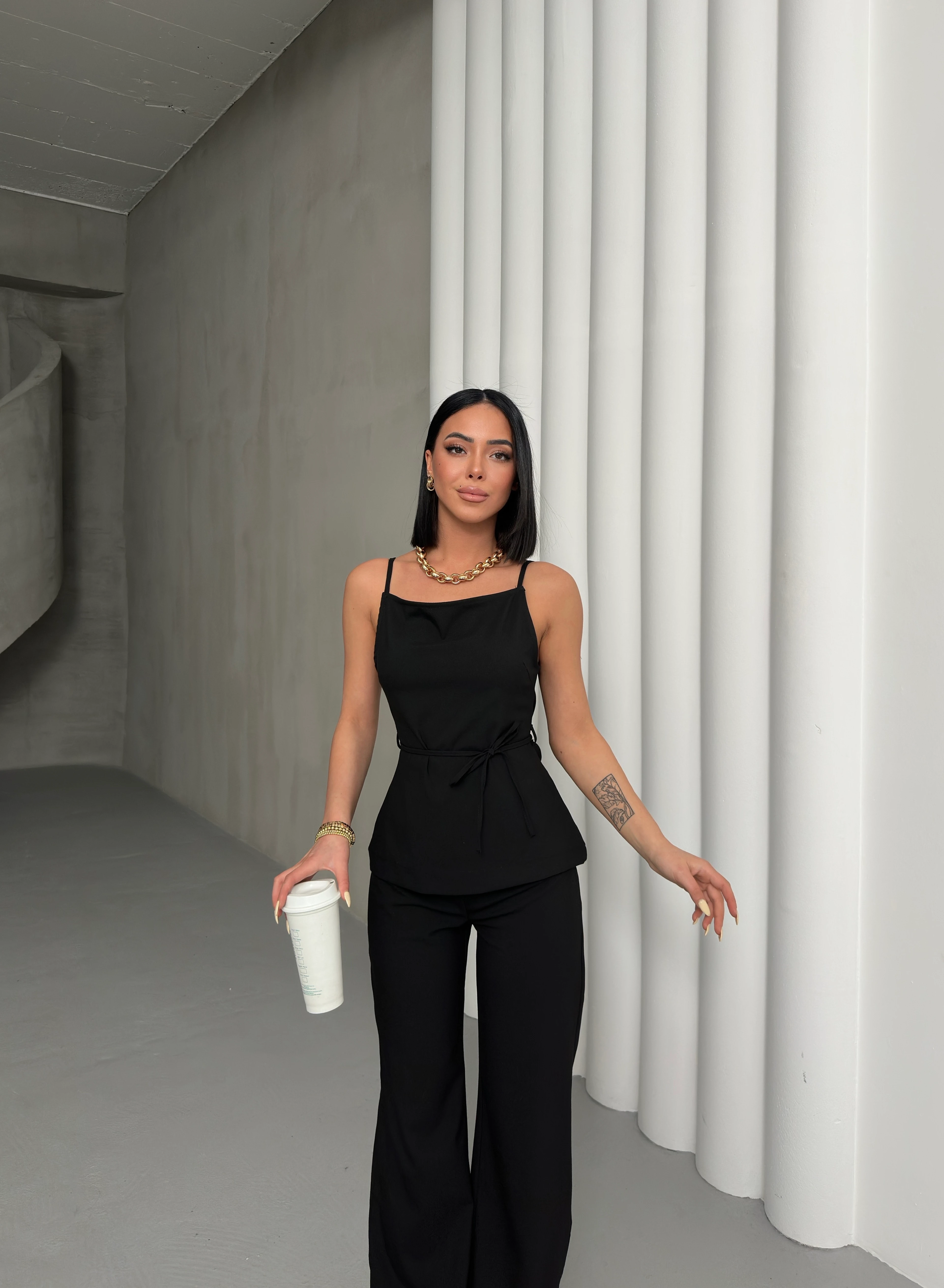 BİYE KEMERLİ ASKILI TAKIM - Lacivert