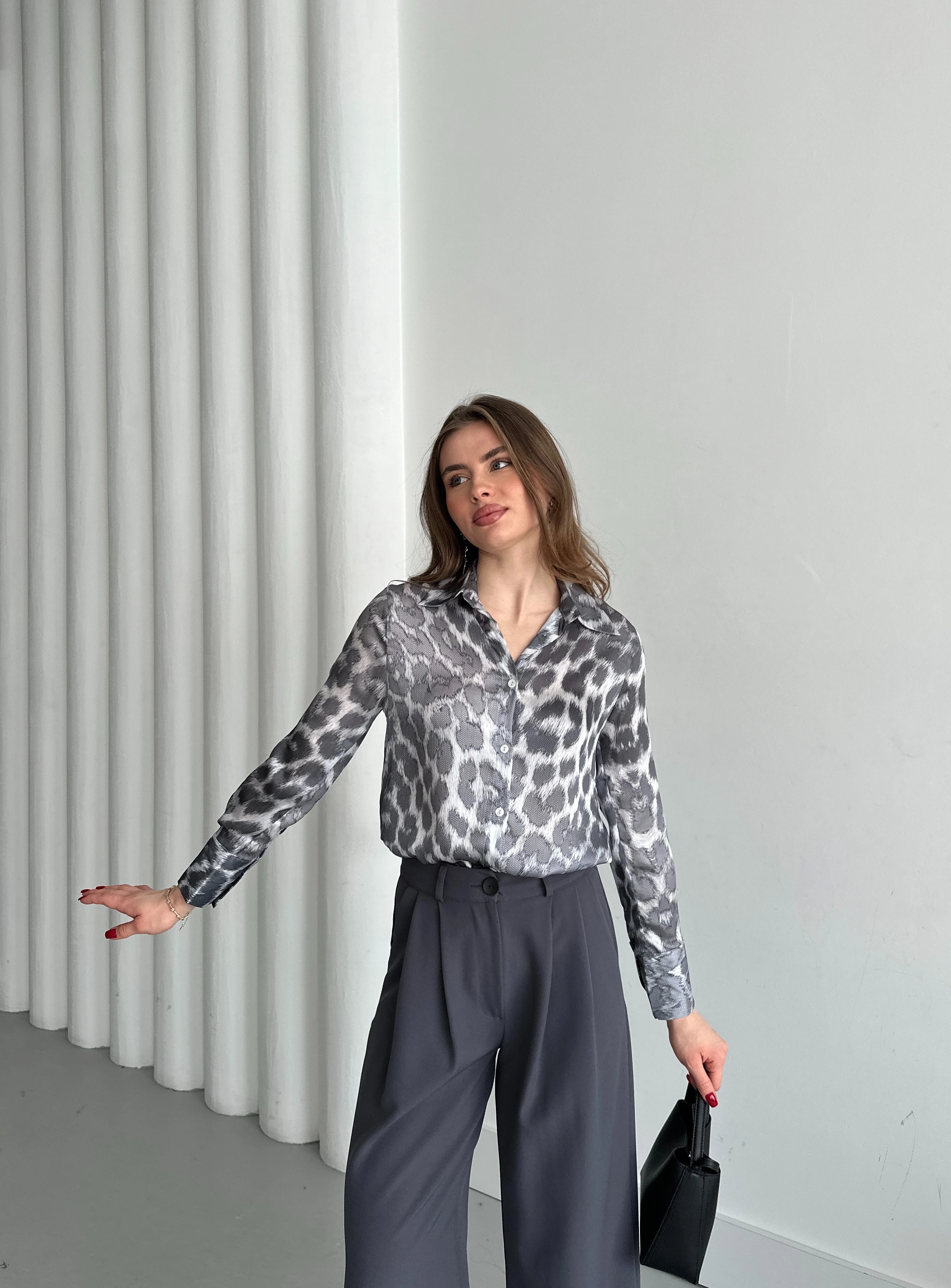 MİNİ LEOPAR DESEN GÖMLEK