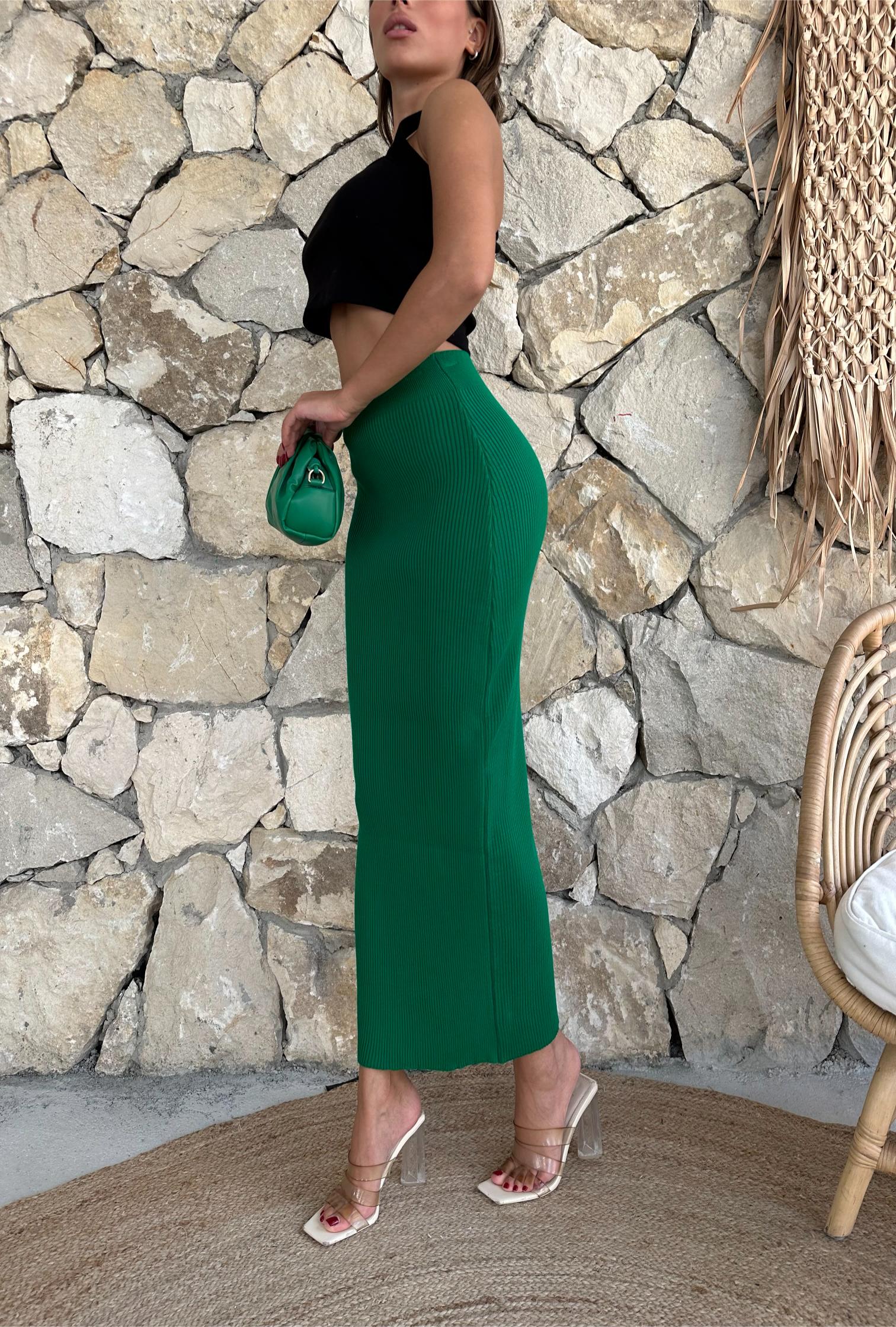 FİTİLLİ ETEK - Yeşil