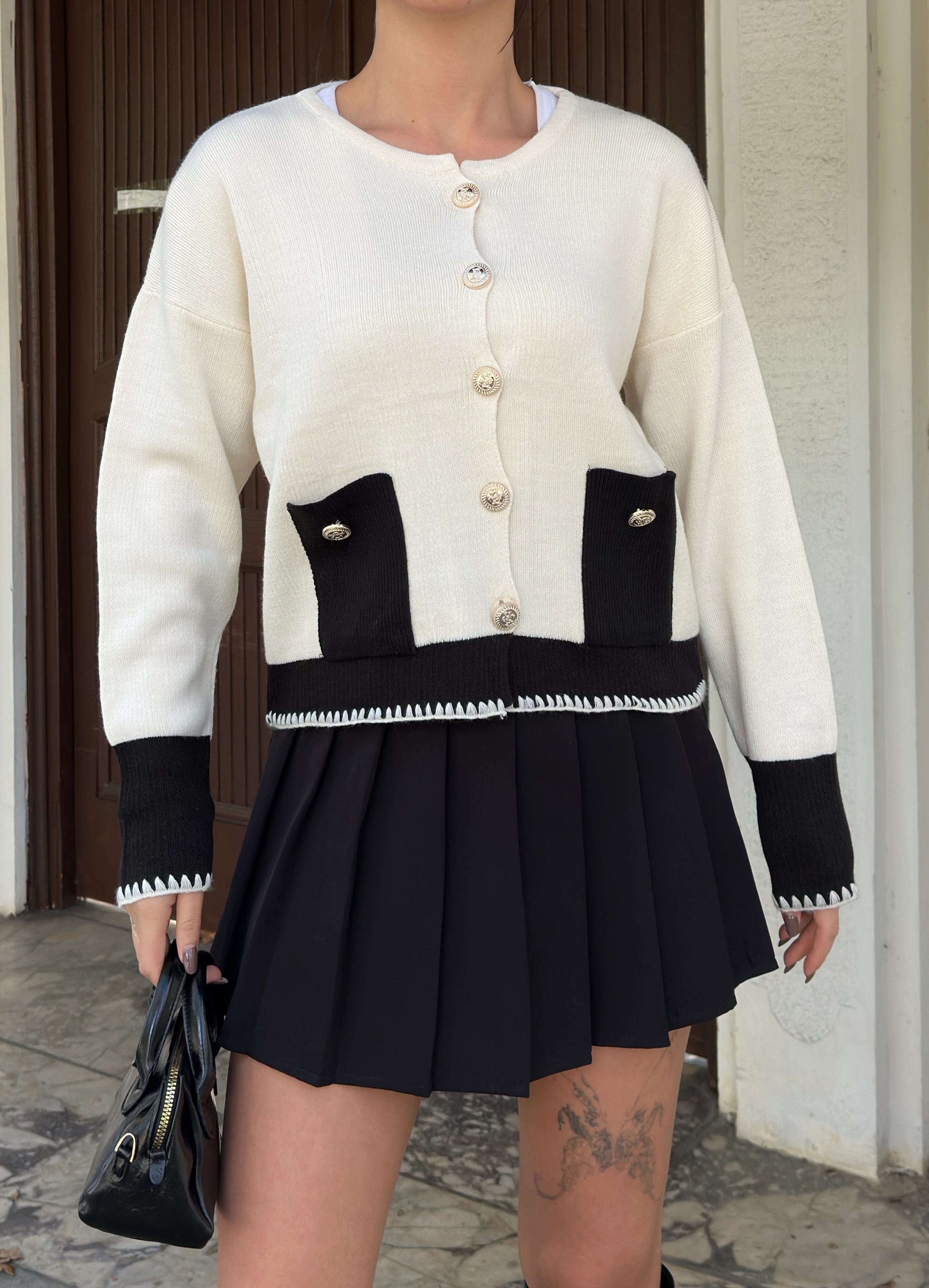 CEPLİ ZİKZAKLI HIRKA - Ten