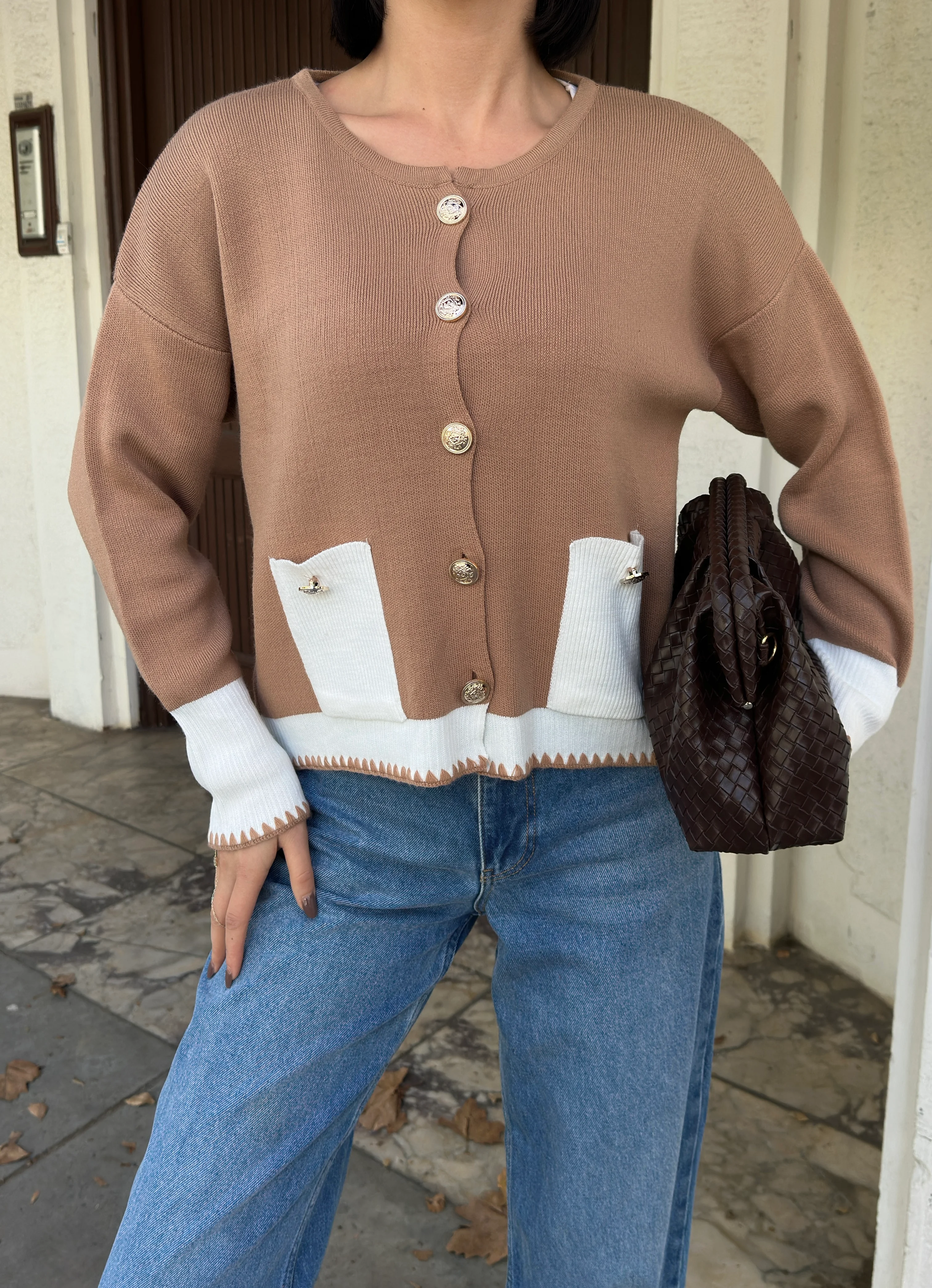 CEPLİ ZİKZAKLI HIRKA - Karamel