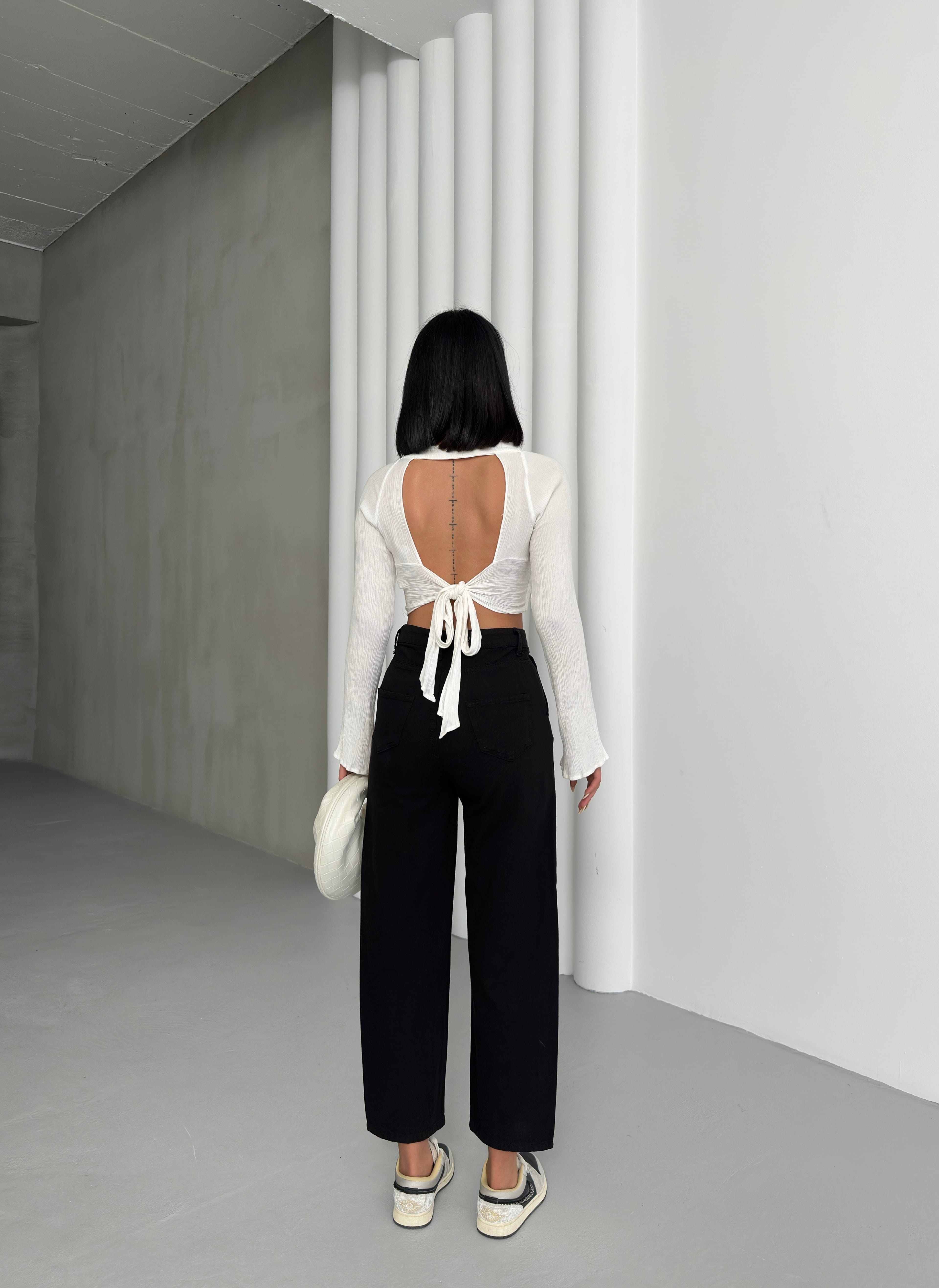 DETAYLI GABARDİN PANTOLON - Siyah