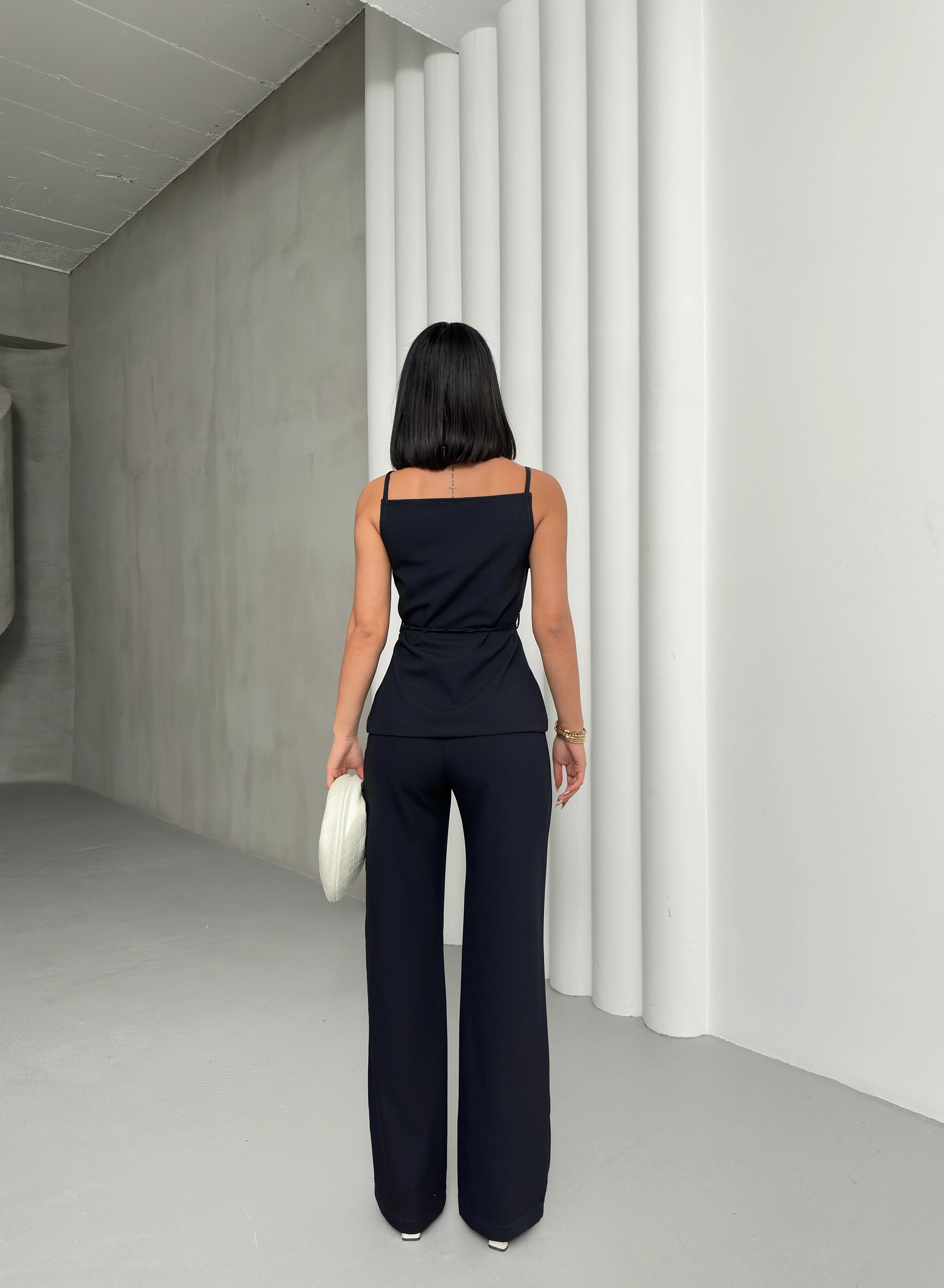 BİYE KEMERLİ ASKILI TAKIM - Lacivert