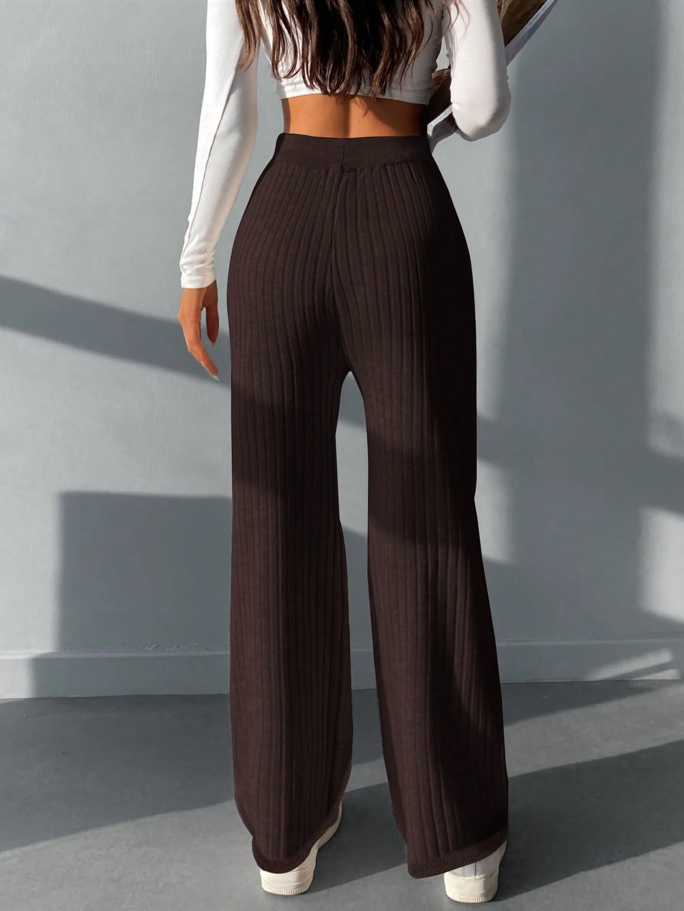 FİTİLLİ TRİKO PANTOLON - Kahve