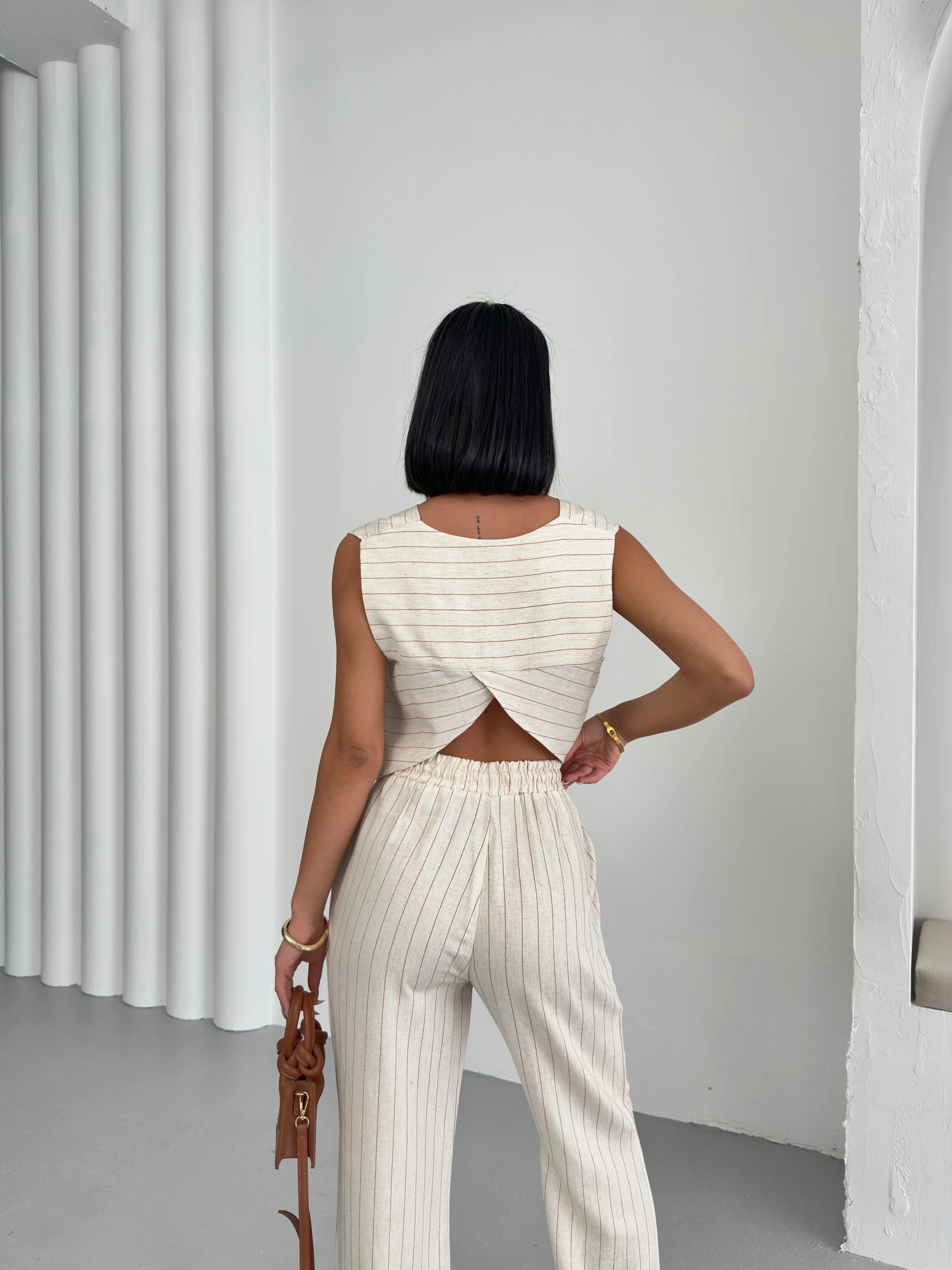 ÇİZGİLİ ŞALVAR YAKA TAKIM