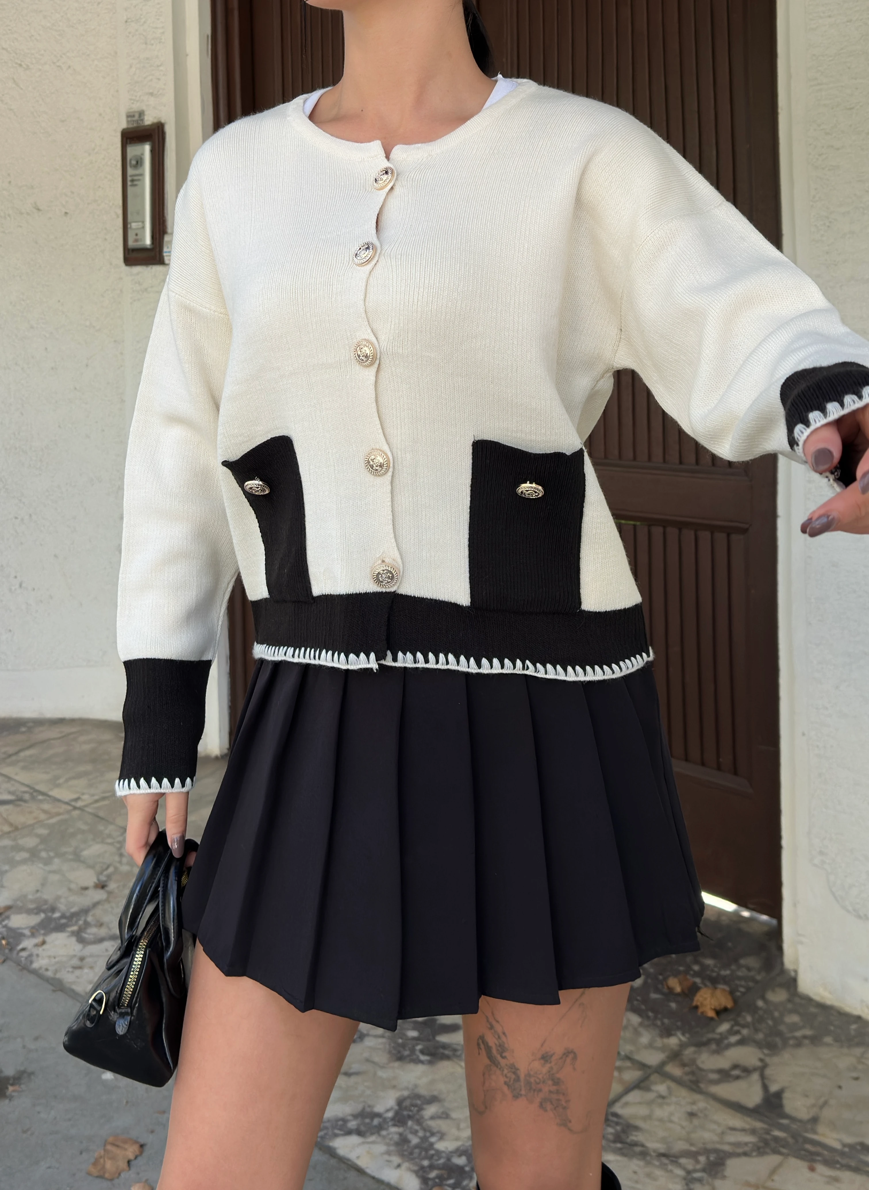 CEPLİ ZİKZAKLI HIRKA - Ten