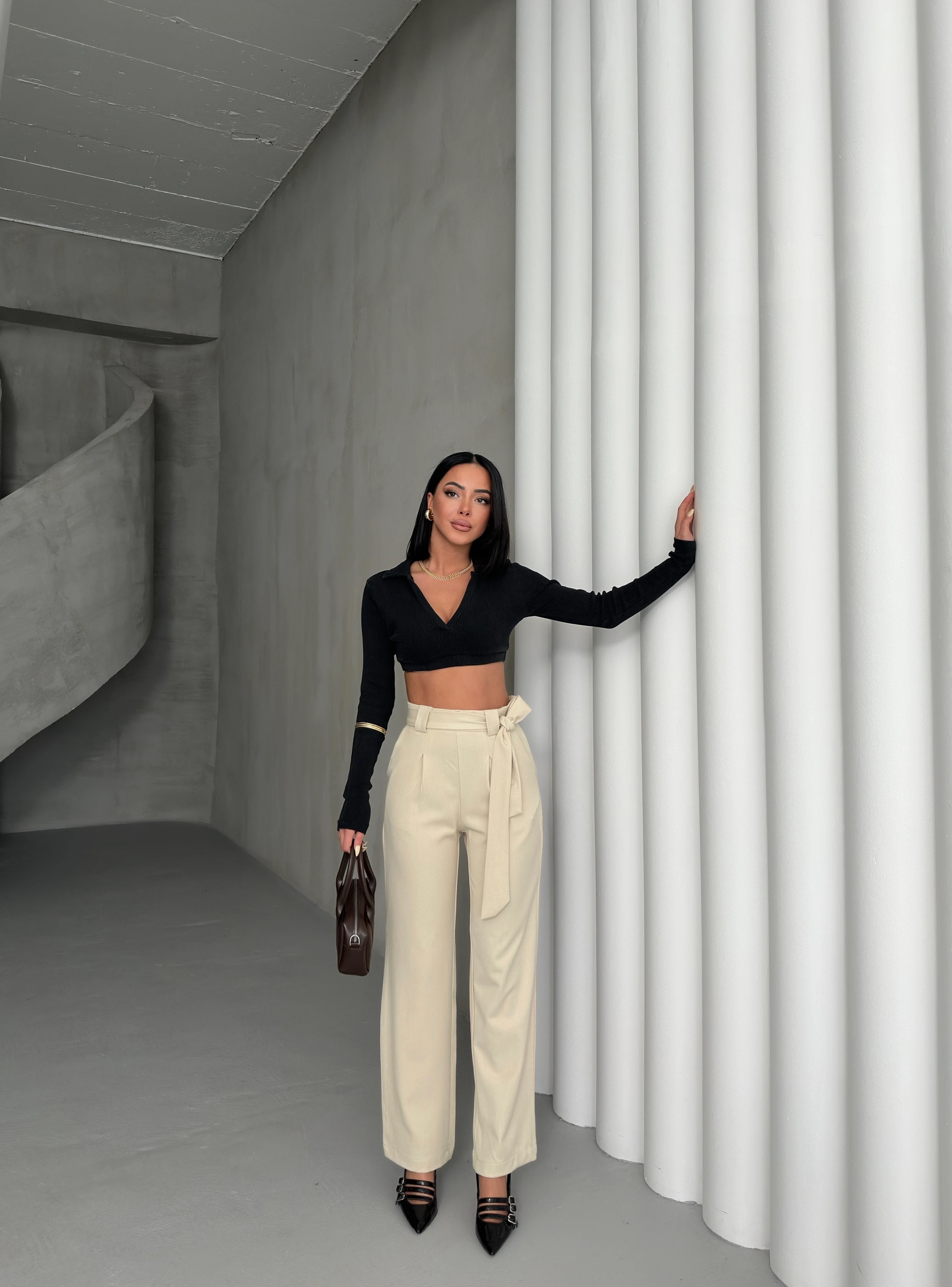 POLİVİSKON KEMERLİ PANTOLON