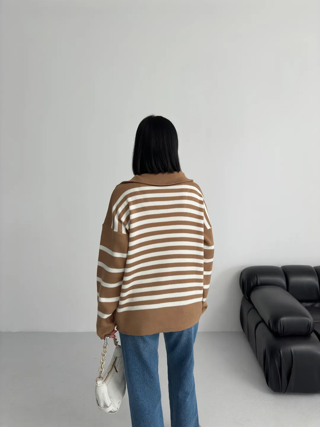 HİLTON YAKALI FERMUARLI KAZAK - Karamel