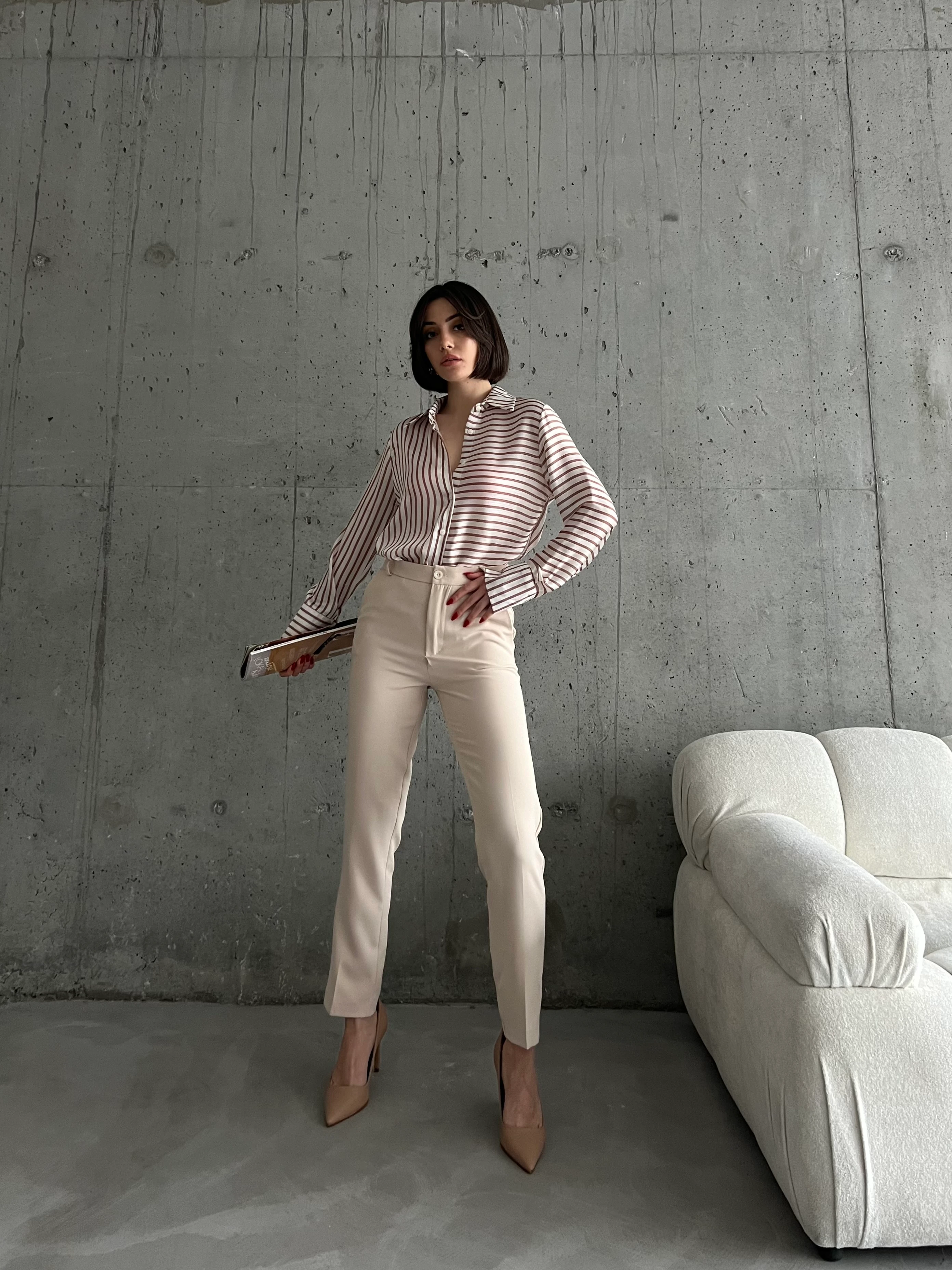 ÇİZGİLİ YORYO SATEN GÖMLEK