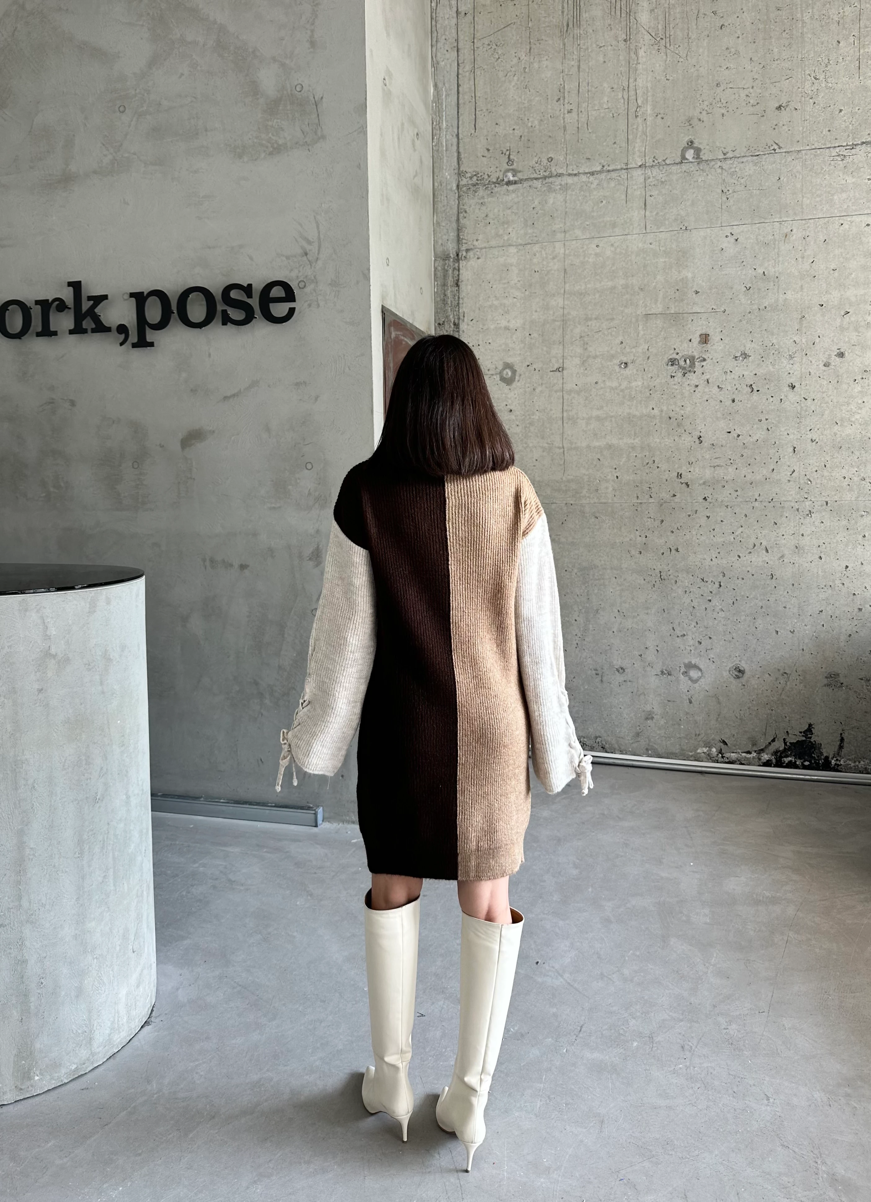 ÇİFT RENK ŞARDONLU ELBİSE