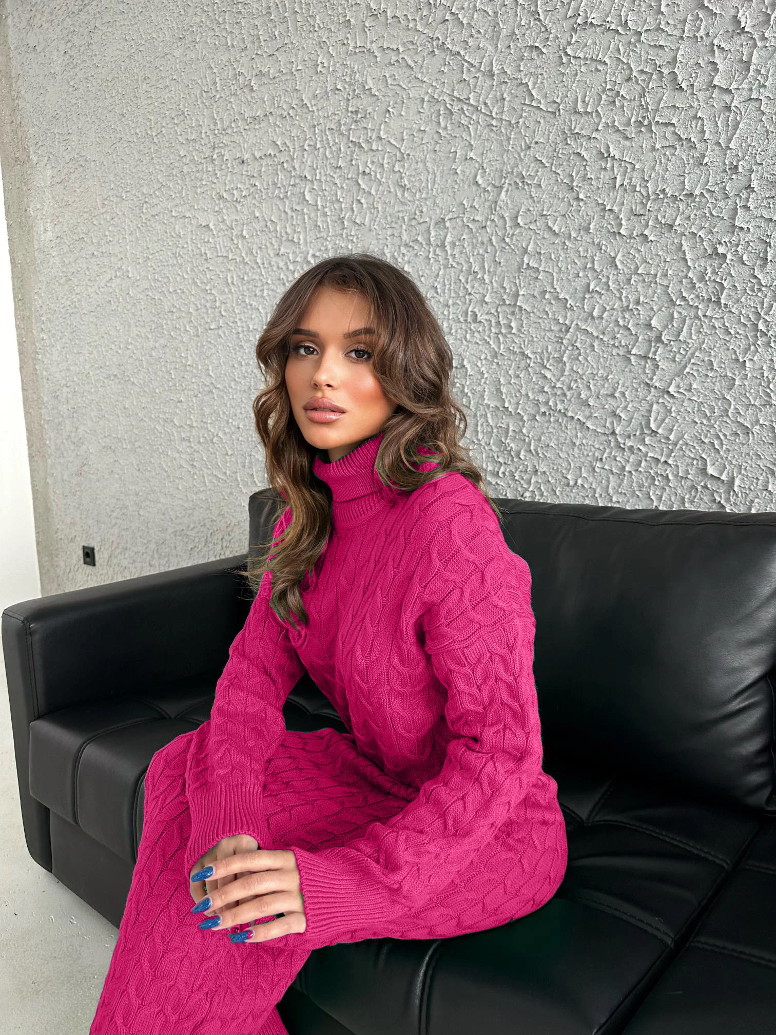 SAÇ ÖRGÜLÜ TRİKO ELBİSE