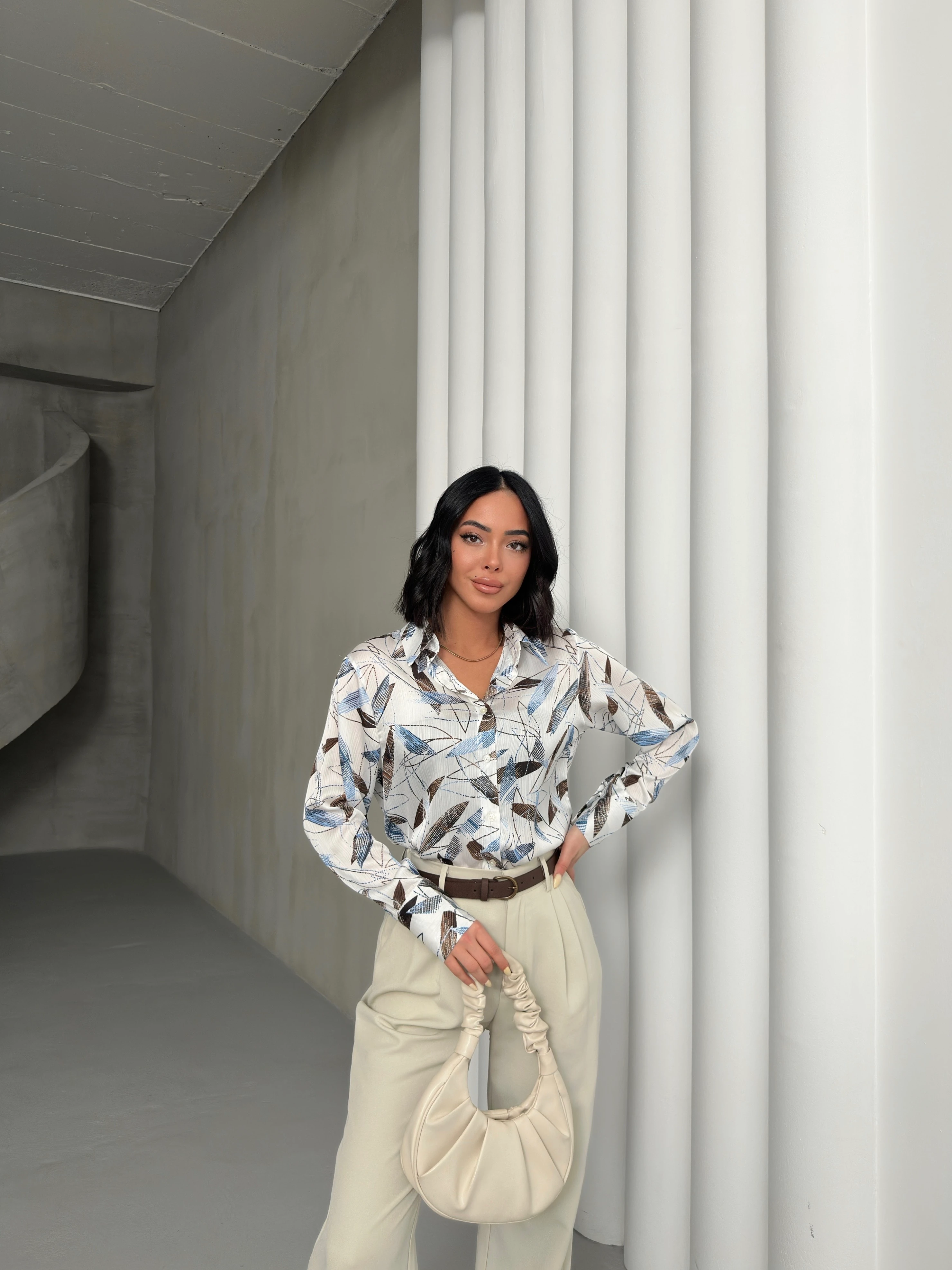 BAMBU YAPRAĞI DESEN GÖMLEK