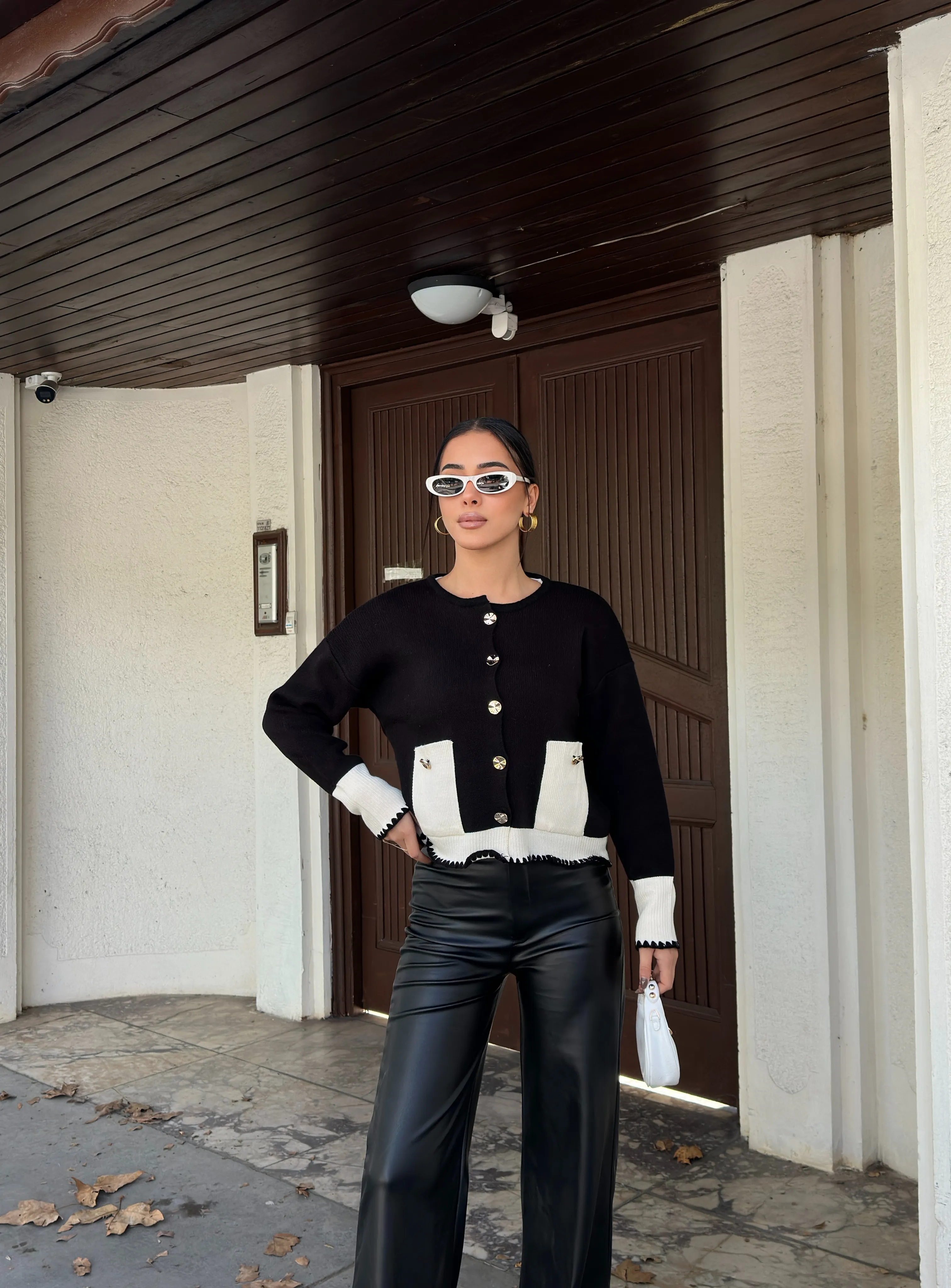 CEPLİ ZİKZAKLI HIRKA - Siyah