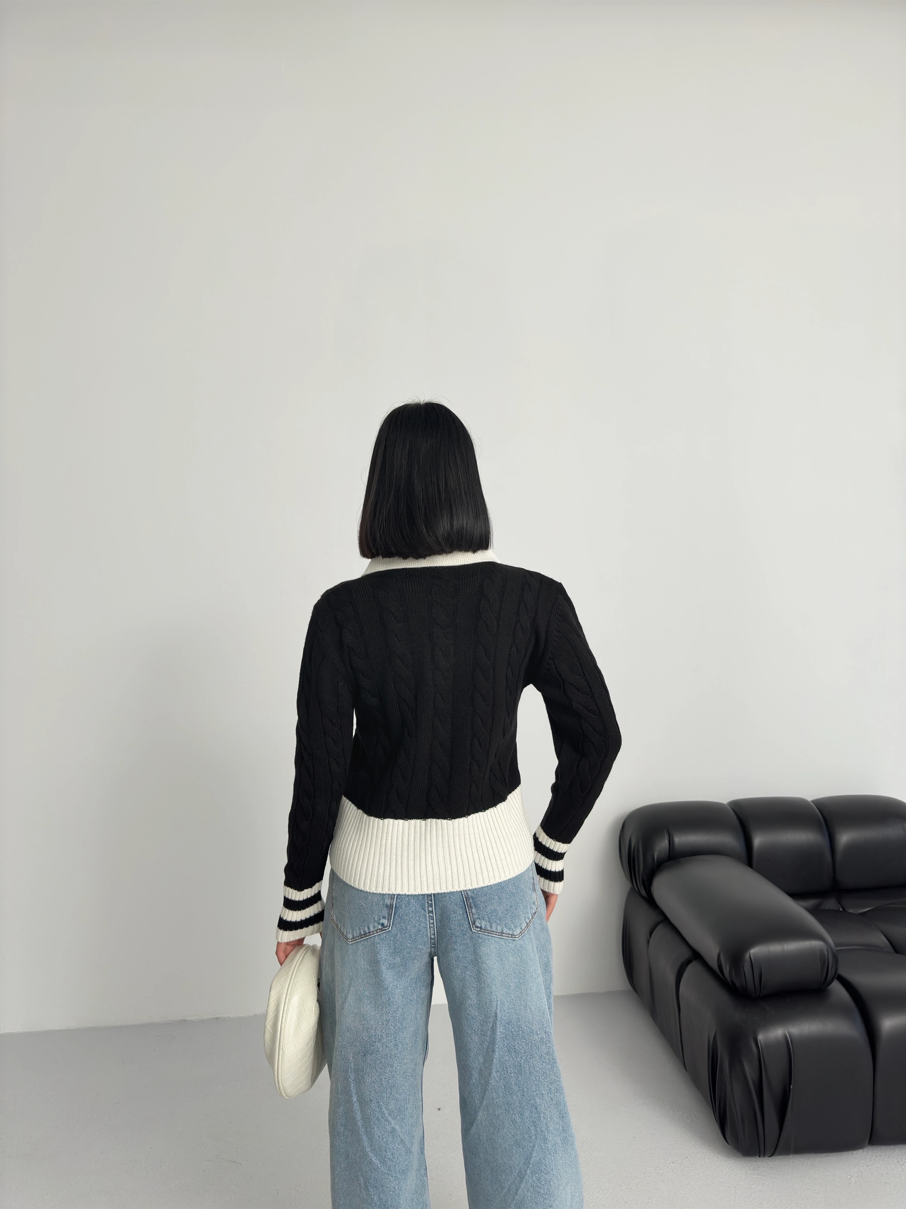 SAÇ ÖRGÜLÜ FERMUARLI HIRKA