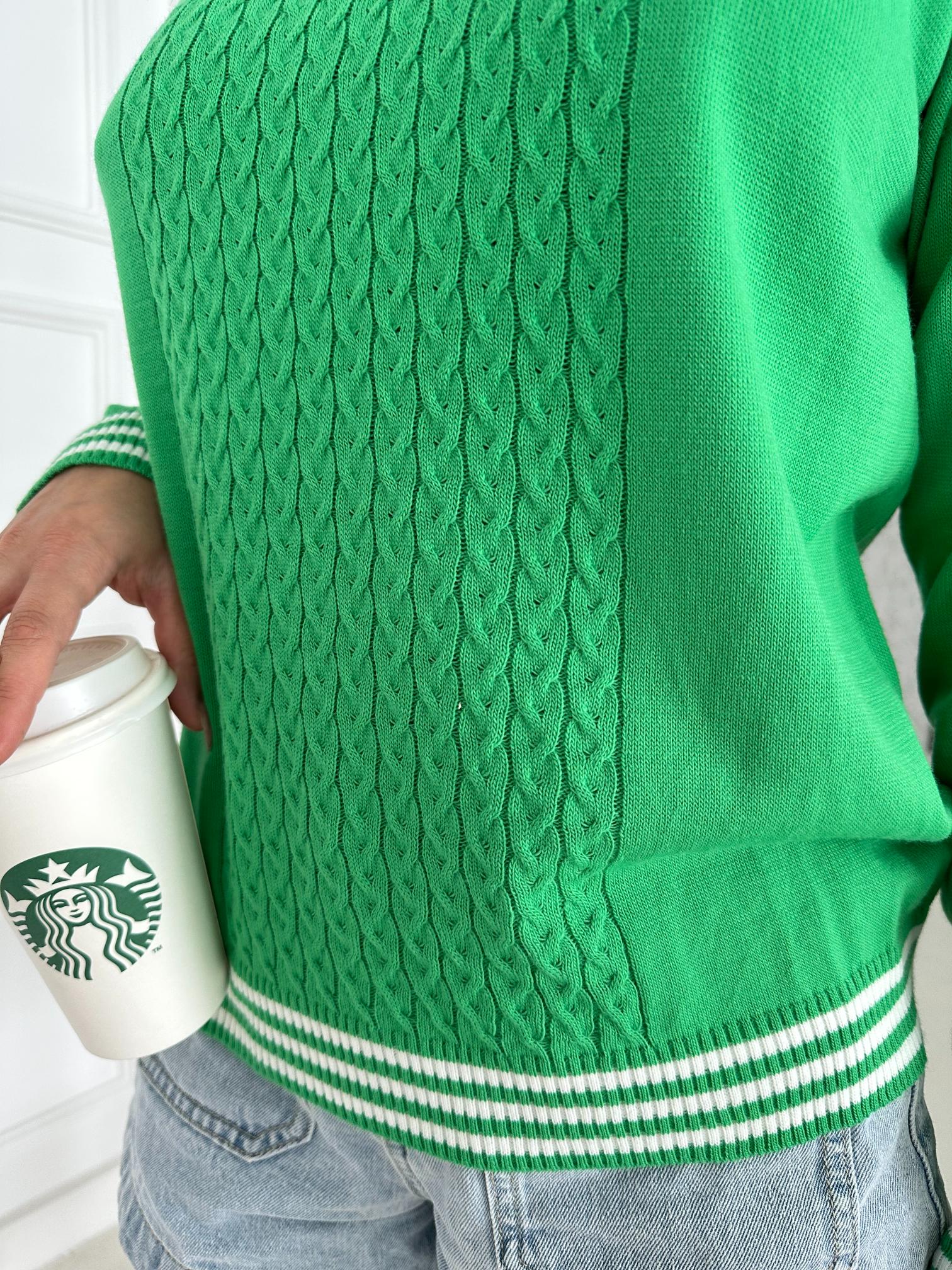 ÇİZGİLİ SAÇ ÖRGÜLÜ  KAZAK