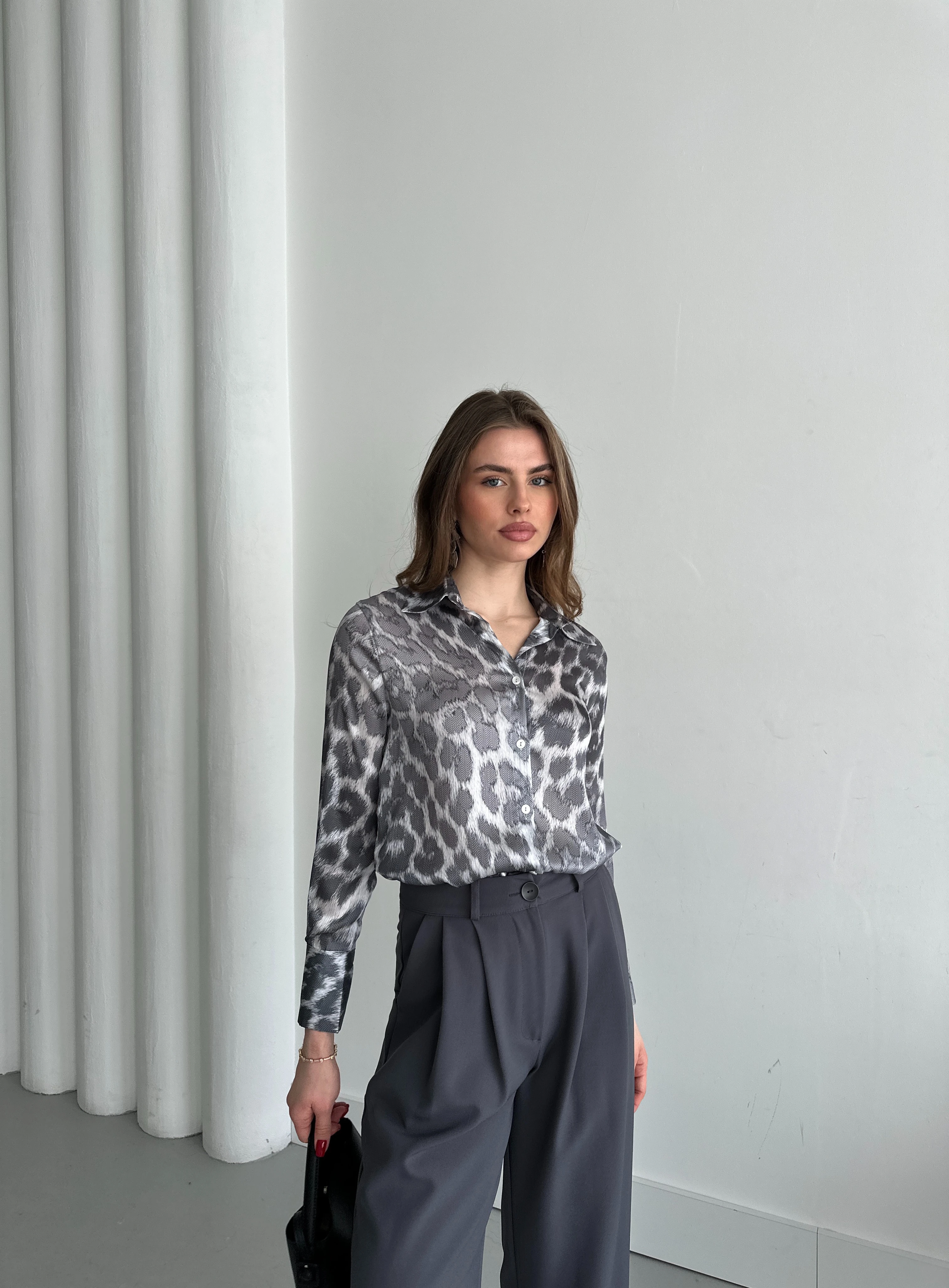 MİNİ LEOPAR DESEN GÖMLEK