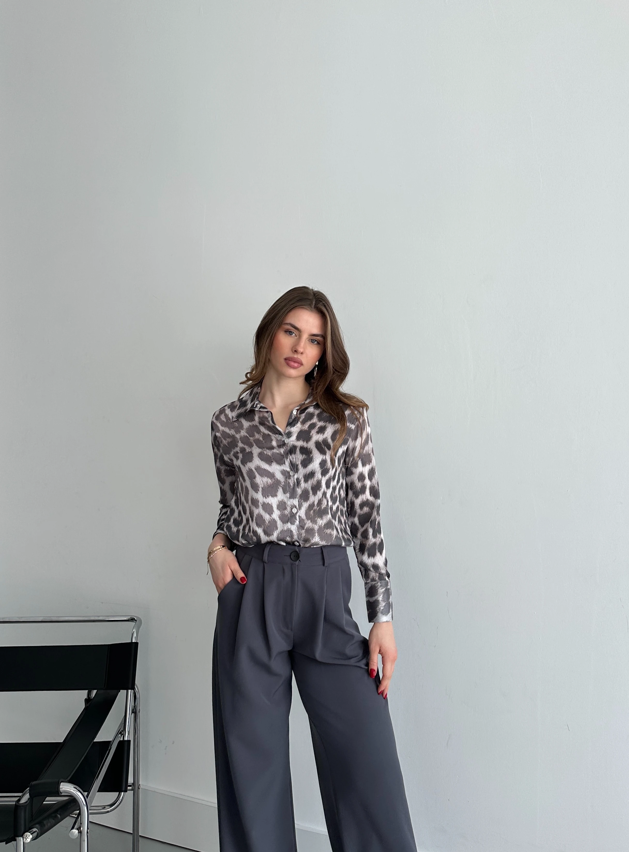 MİNİ LEOPAR DESEN GÖMLEK