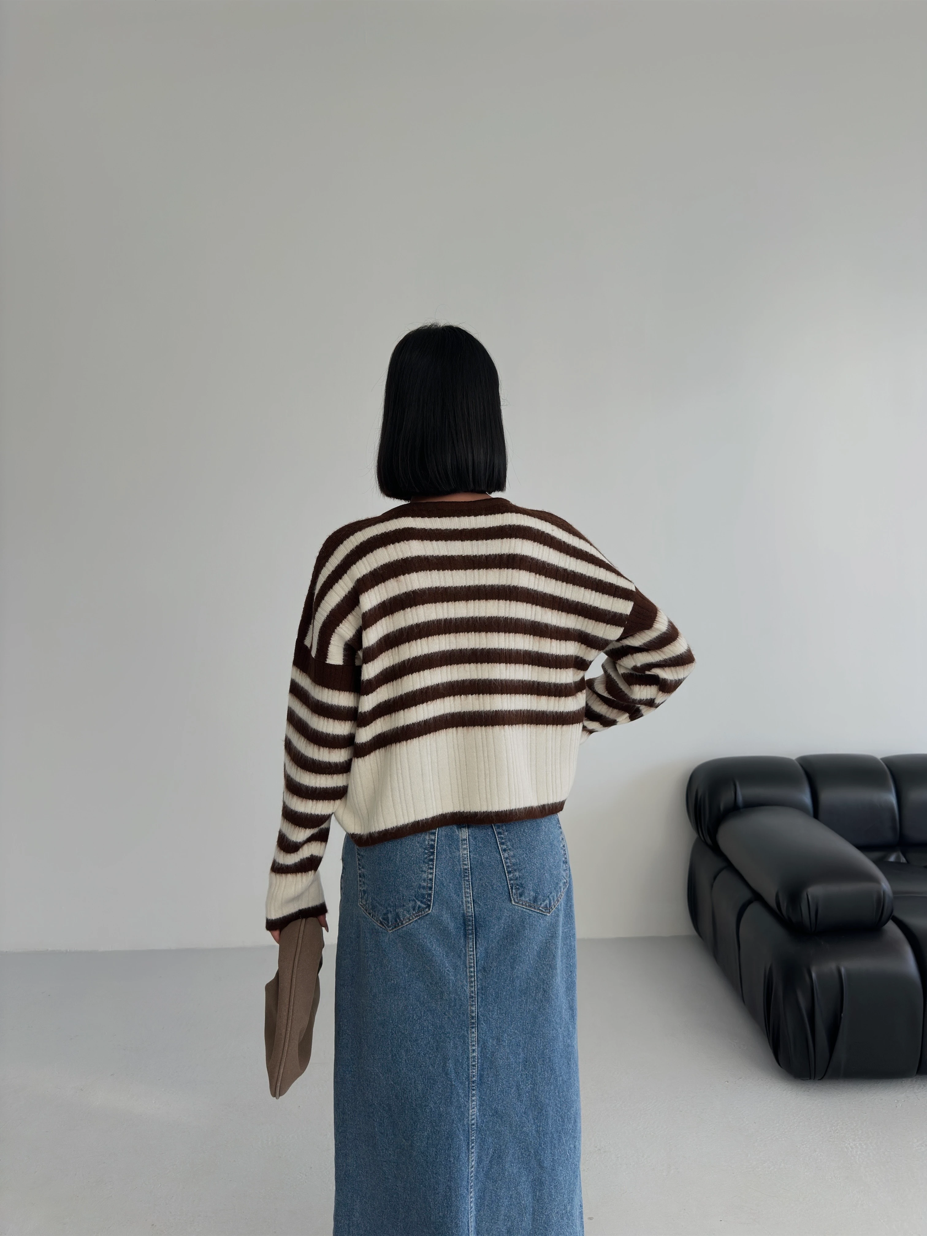 ÇİZGİLİ ŞARDONLU HIRKA