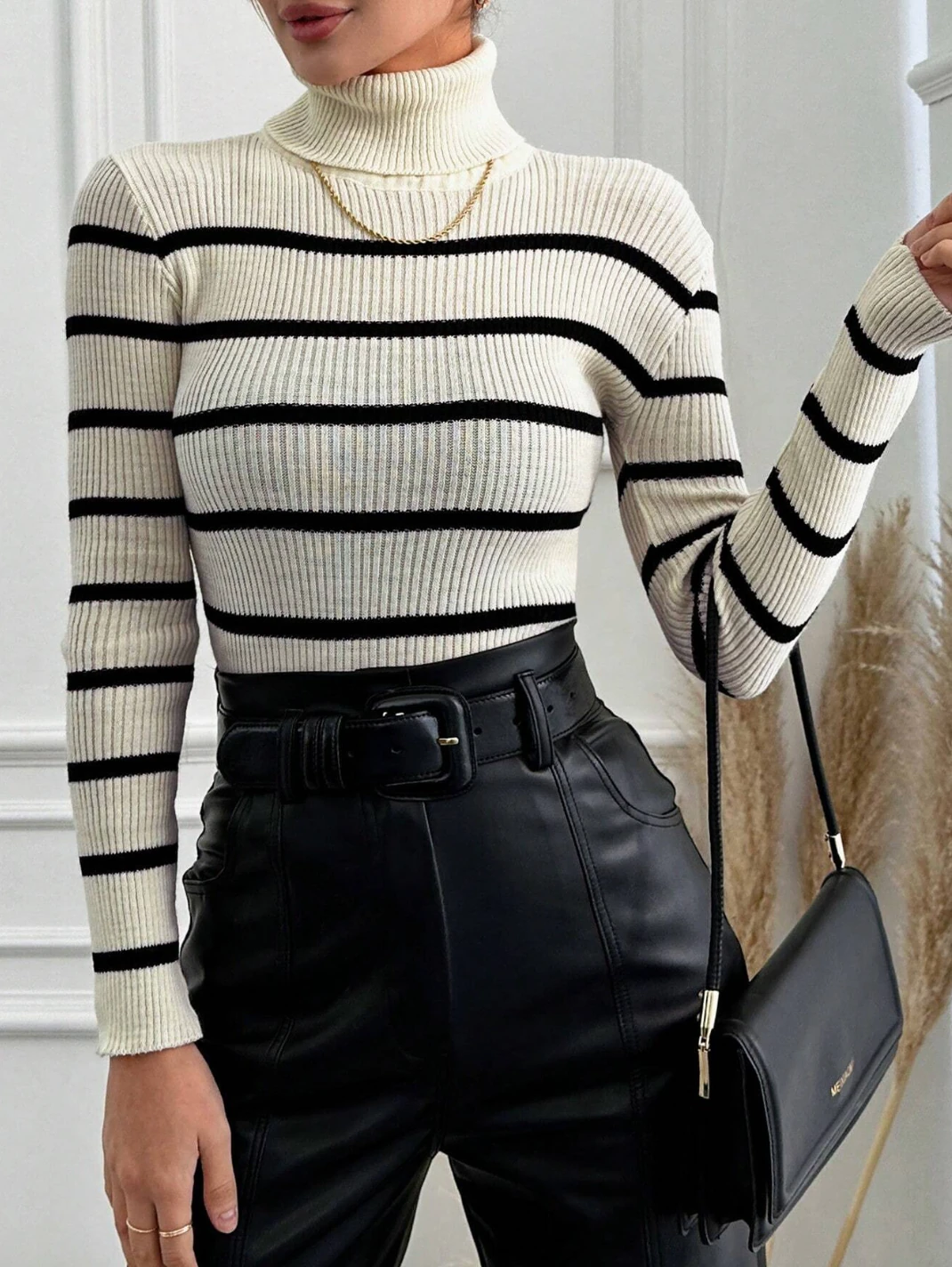 ÇİZGİLİ BOĞAZLI BADİ - Kahve