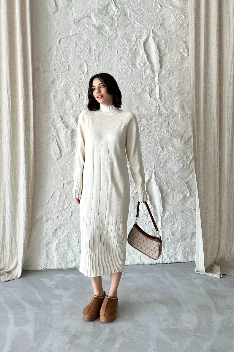 KARMA FİTİL TUNİK - Krem