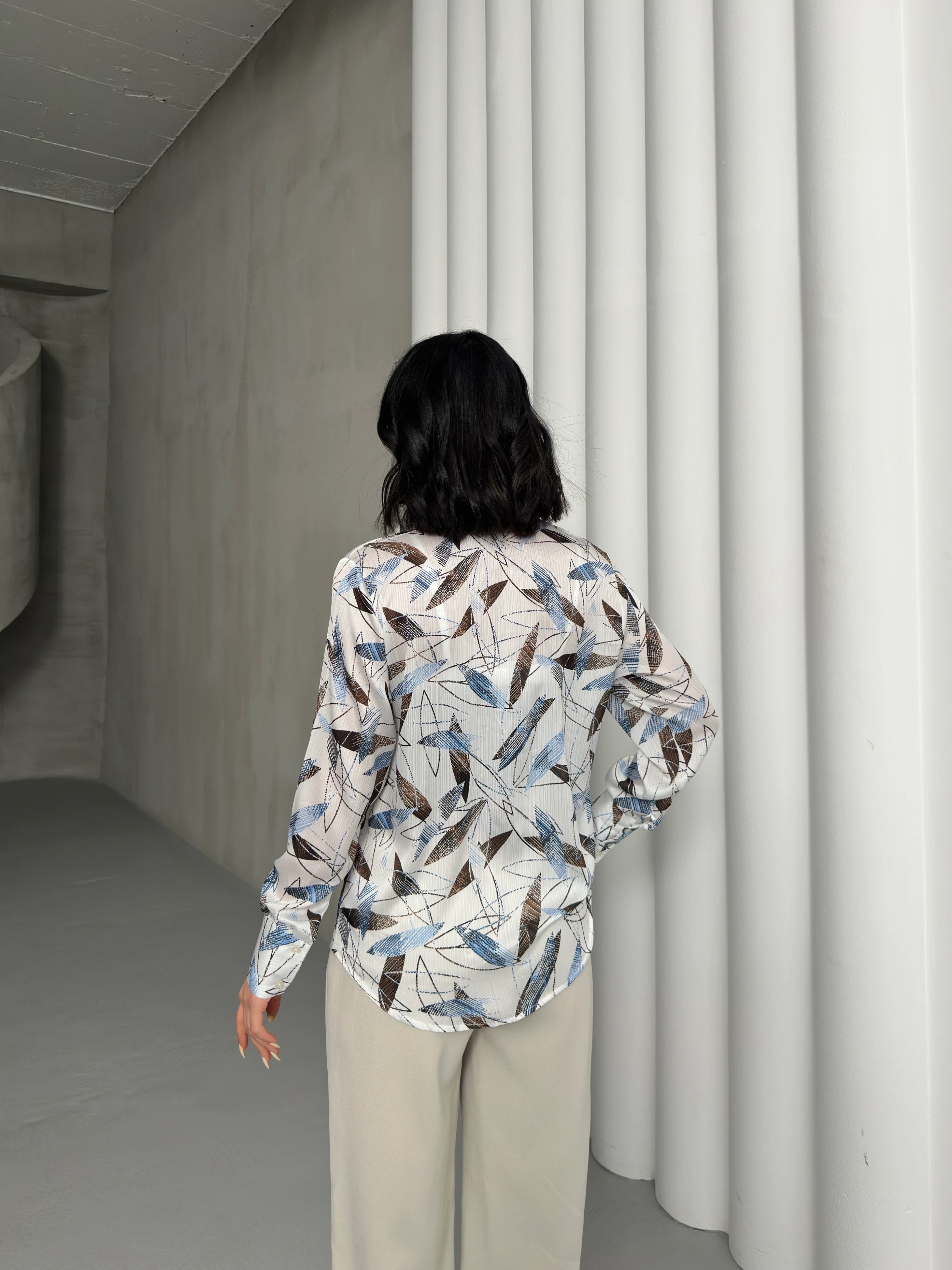 BAMBU YAPRAĞI DESEN GÖMLEK