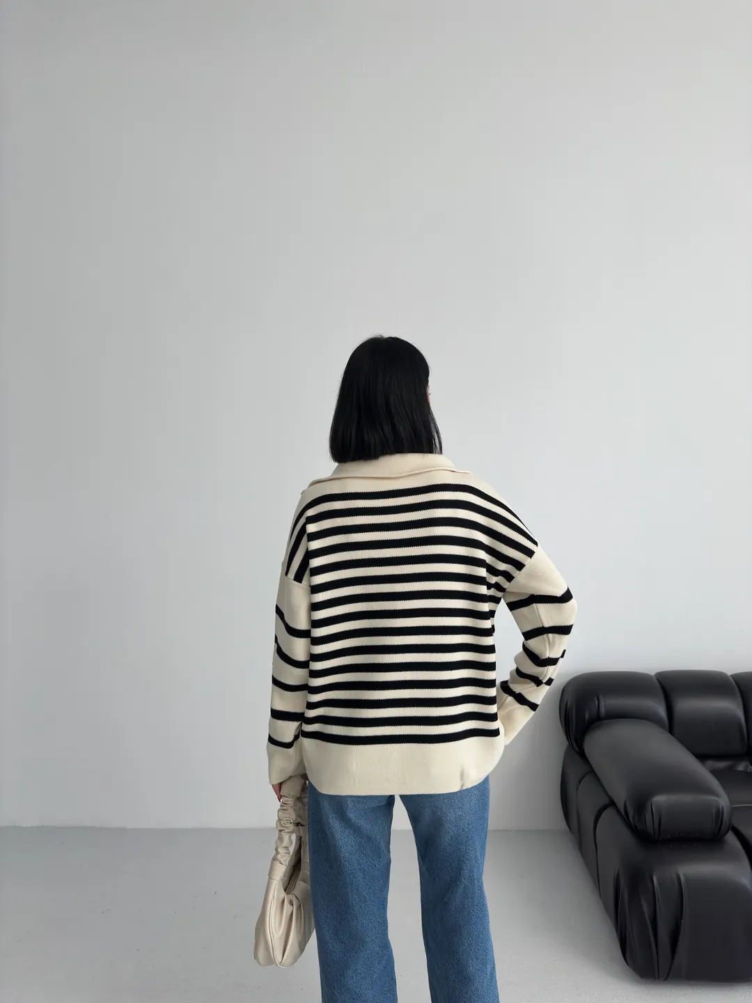 HİLTON YAKALI FERMUARLI KAZAK - Ten