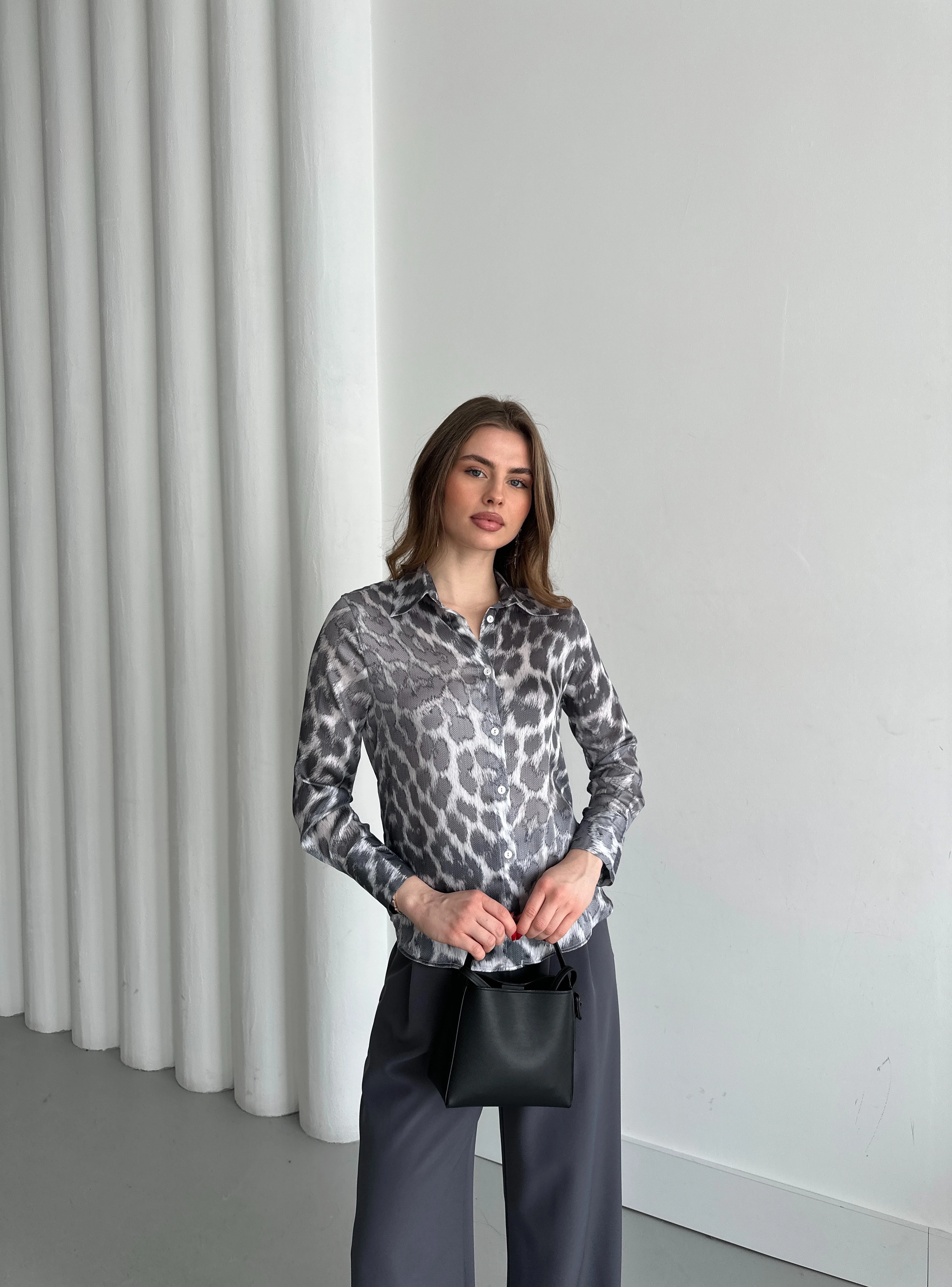 MİNİ LEOPAR DESEN GÖMLEK