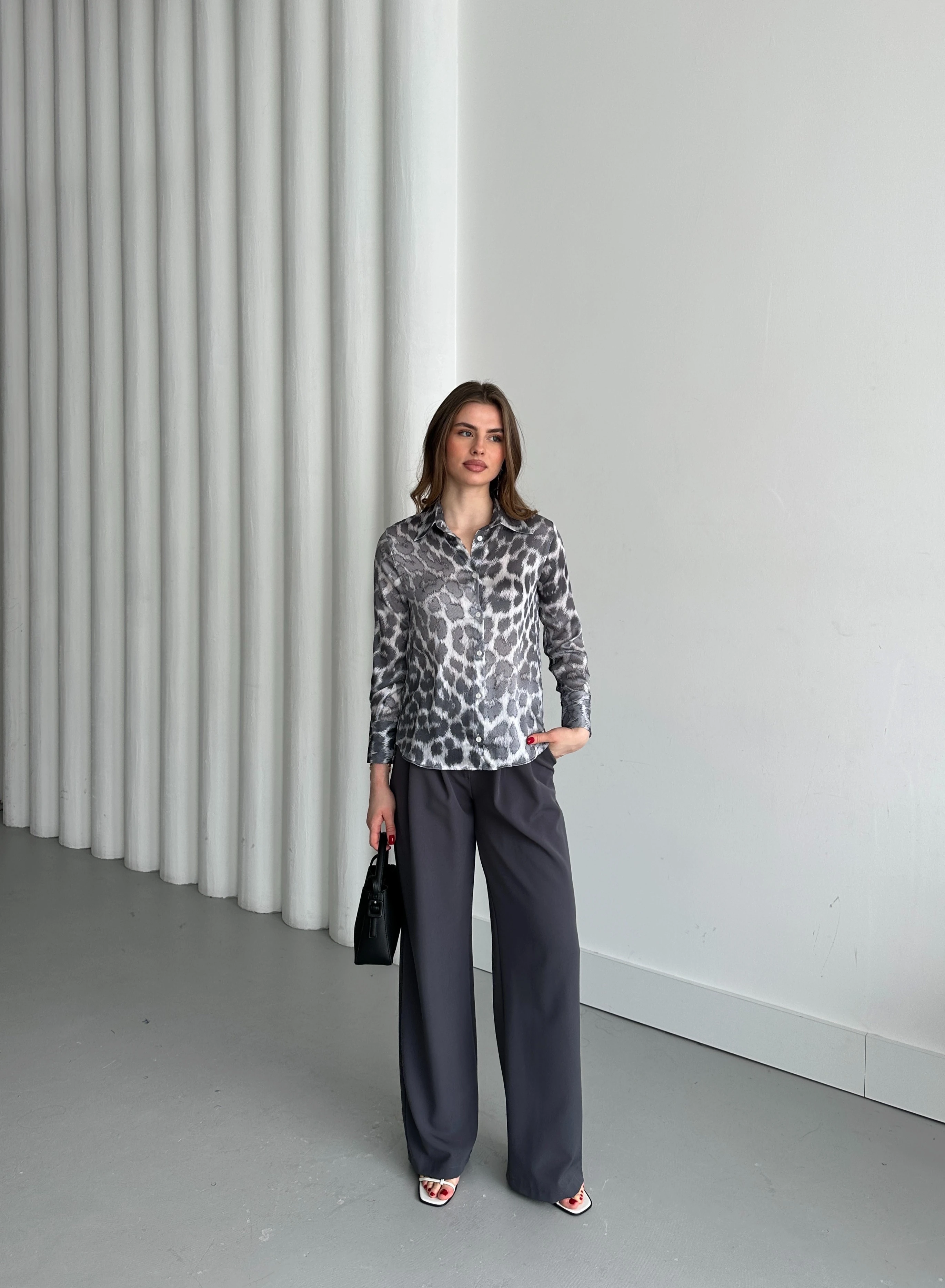 MİNİ LEOPAR DESEN GÖMLEK