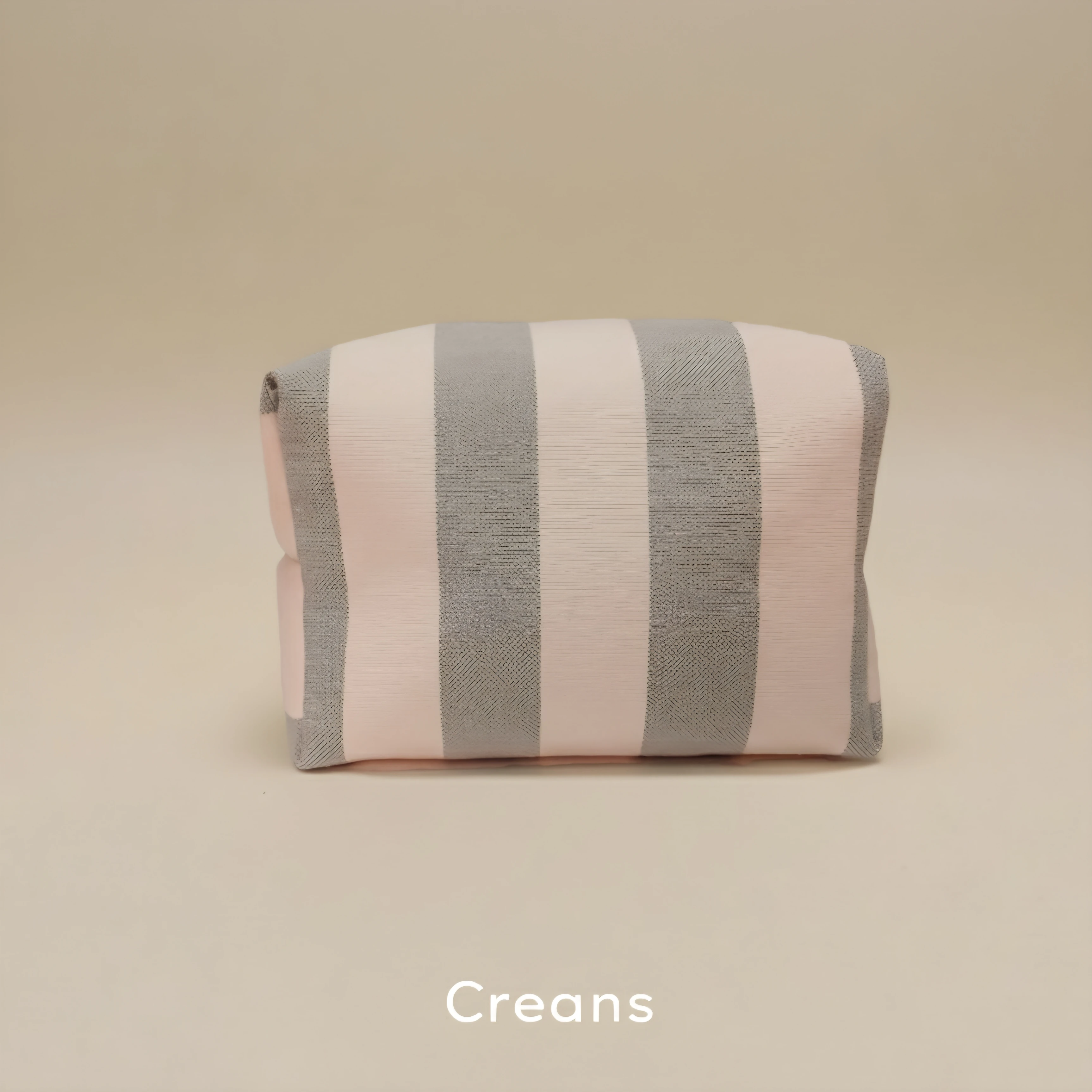 Pastel renkli çizgi desenli makyaj çantası