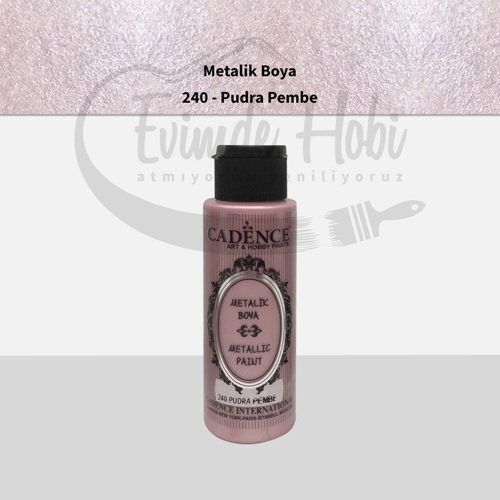 240 Pudra Pembe Cadence Ham Yüzeyler İçin Metalik Boya 70ML