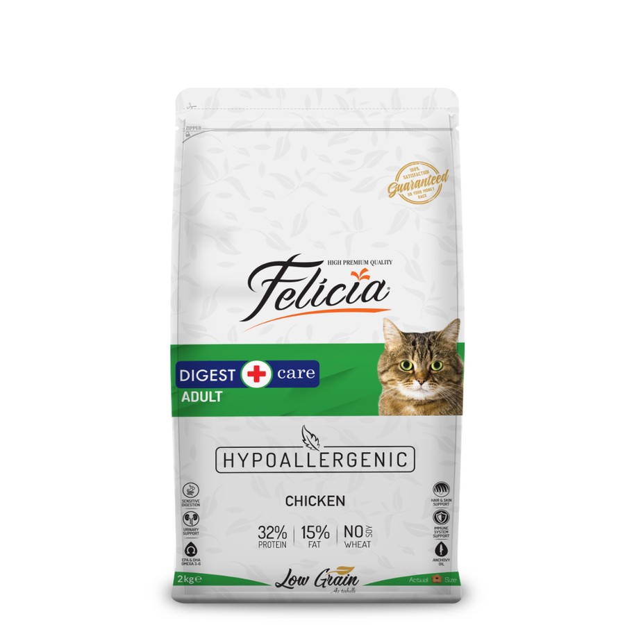 Felicia 2 Kg Tavuklu Az Tahıllı Yetişkin Kedi Maması HypoAllergenic Kedi Maması