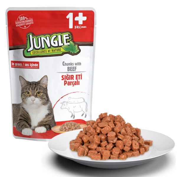 Jungle Kedi Biftekli 5 Adet 100 g Pouch