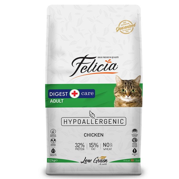 Felicia 12 Kg Tavuklu Az Tahıllı Yetişkin Kedi Maması HypoAllergenic Kedi Maması