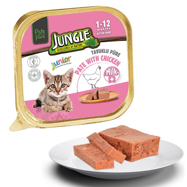 Jungle Yavru Kedi 100g 5'li Sütlü/Tavuk.Ezme/Pate