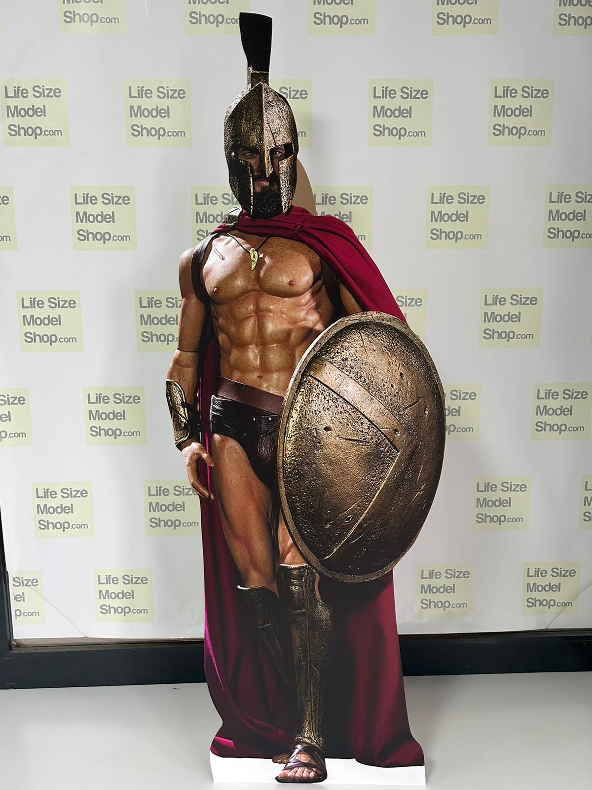 King Leonidas Maketi Ayaklı iki Boyutlu Tam Boy Plastik Maket Figur