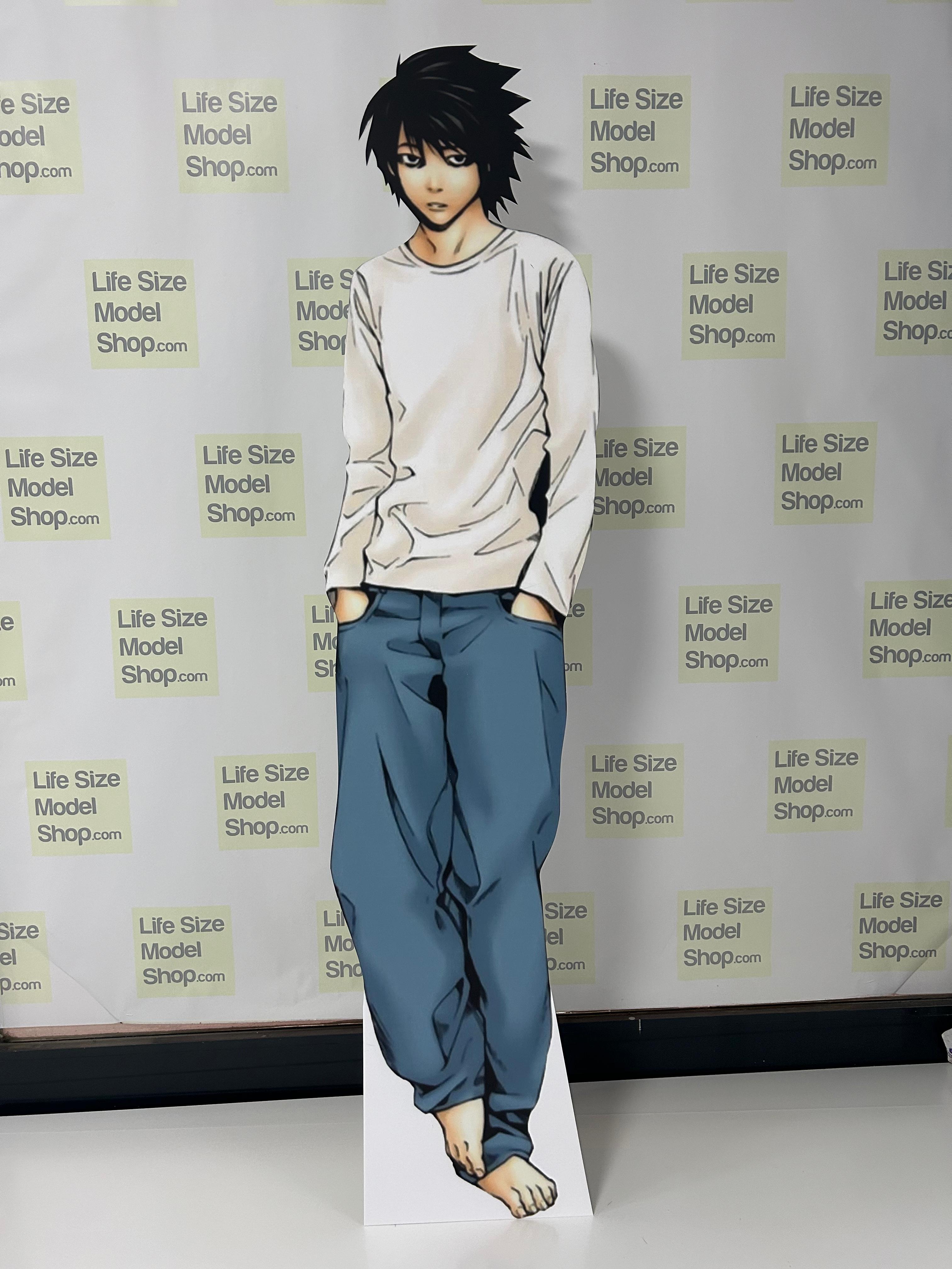 L Lawliet Hideki Ryuga Ryuzaki Kartonnen Uitknipmodel Plastic L Figuur Mockup