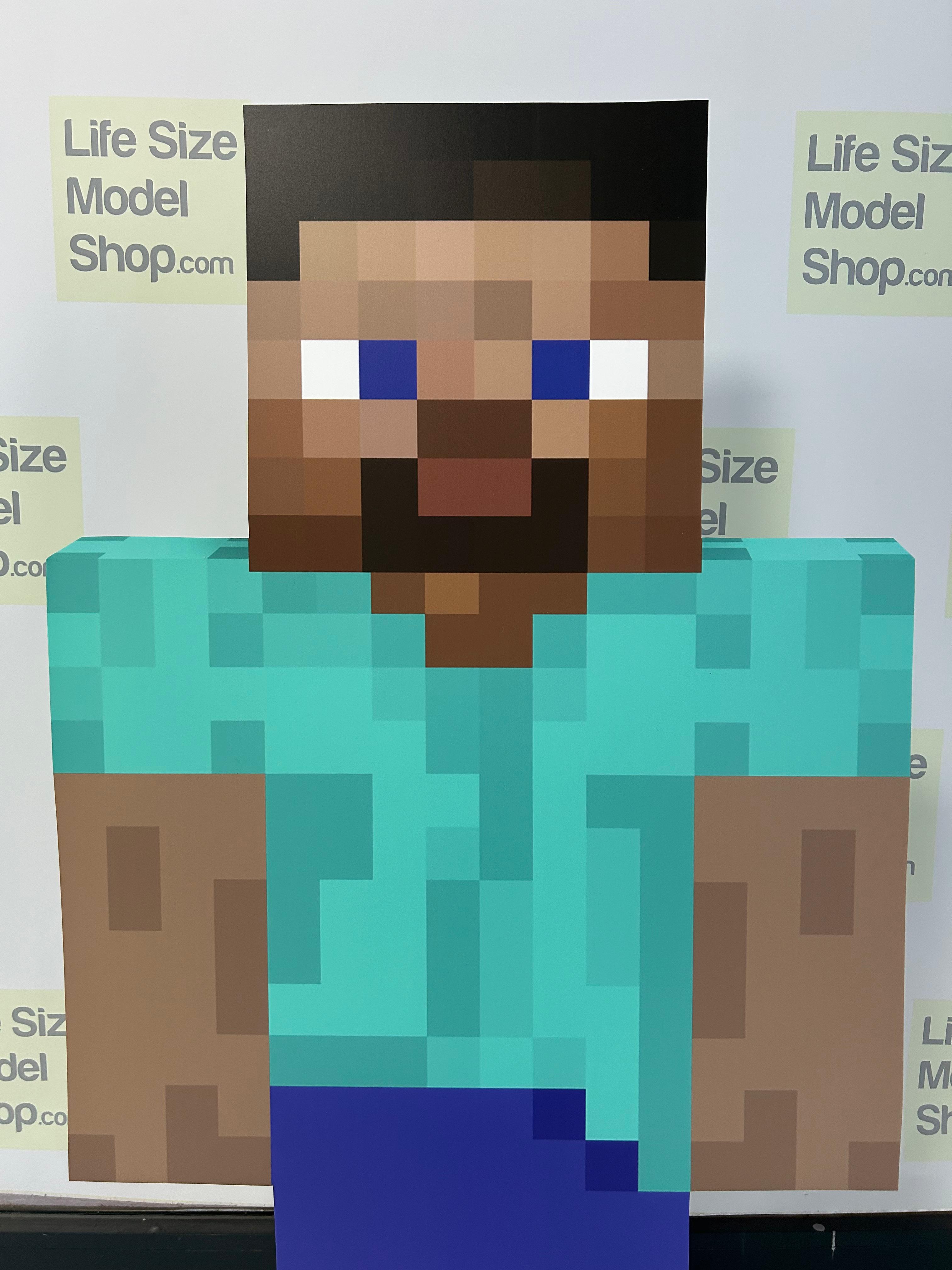 Figura de Minecraft de plástico de Steve, modelo recortado de cartón