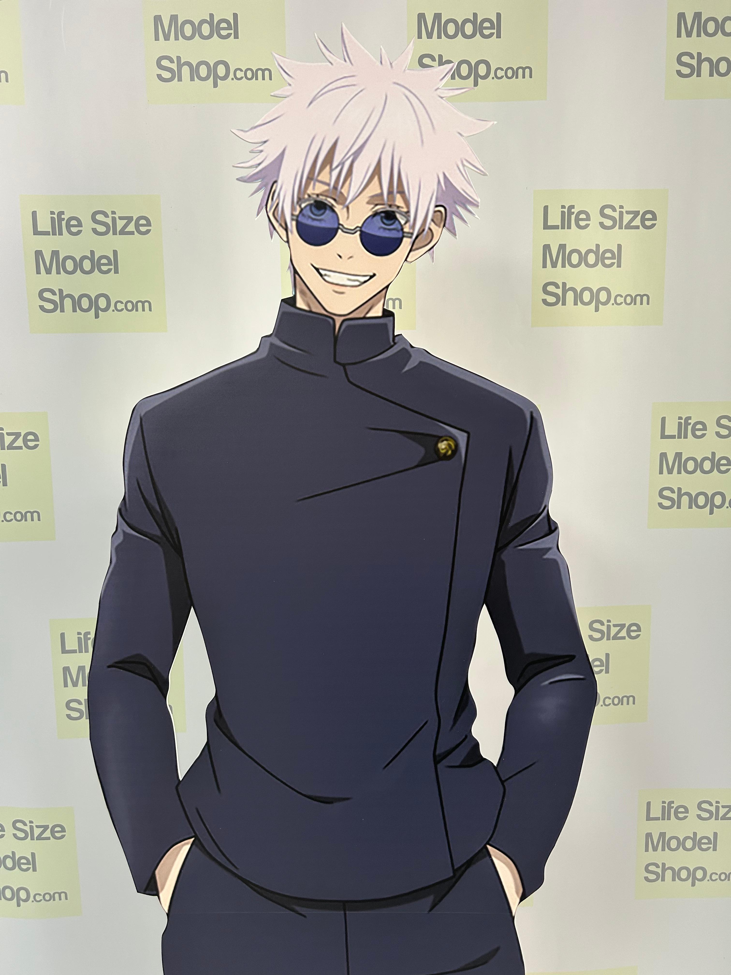 Modelo de recorte de papelão Gojo, personagem fictício de mangá, modelo de figura de pé