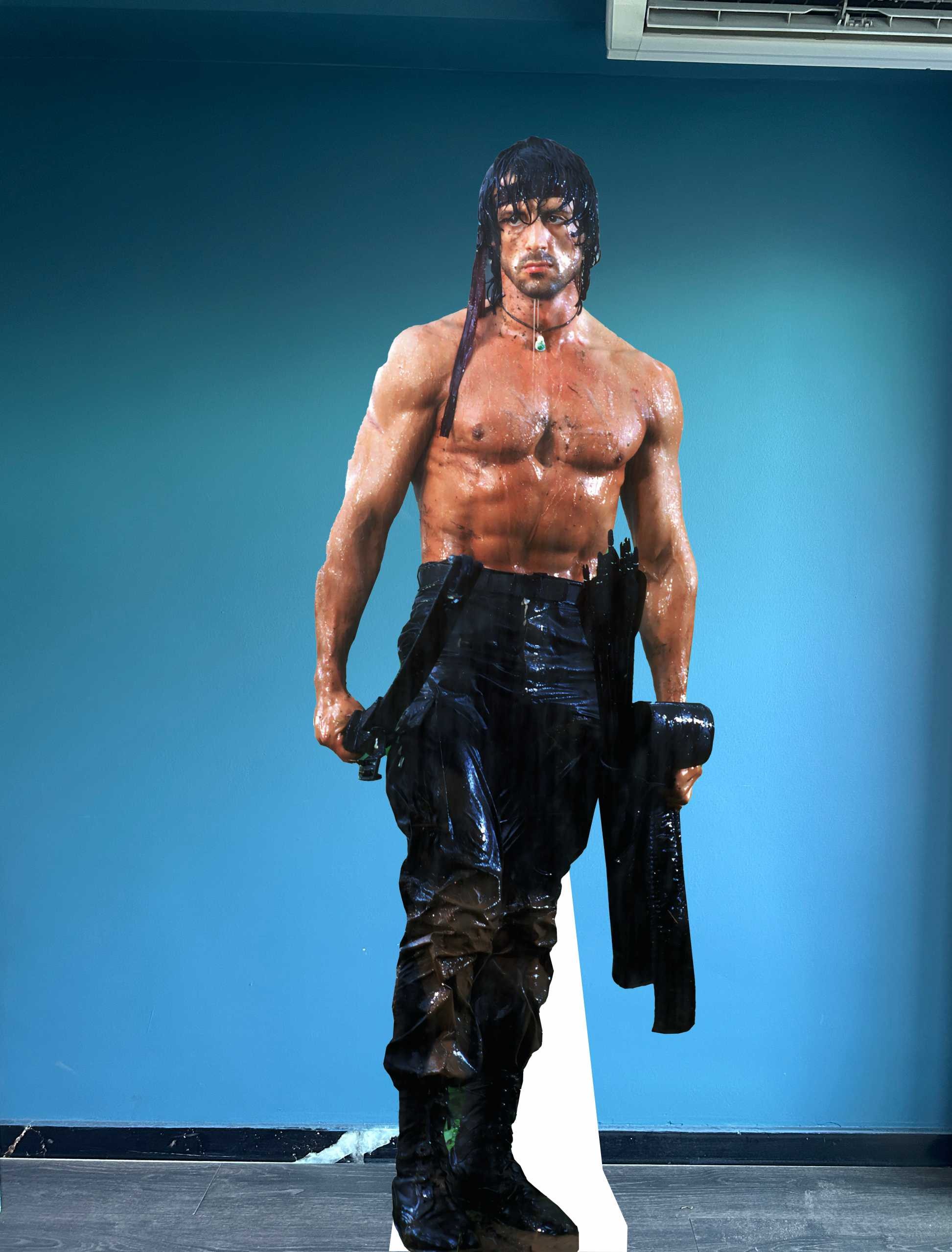 Sylvester Stallone (Rambo) Maketi Ayaklı Tam Boy Plastik Maket 