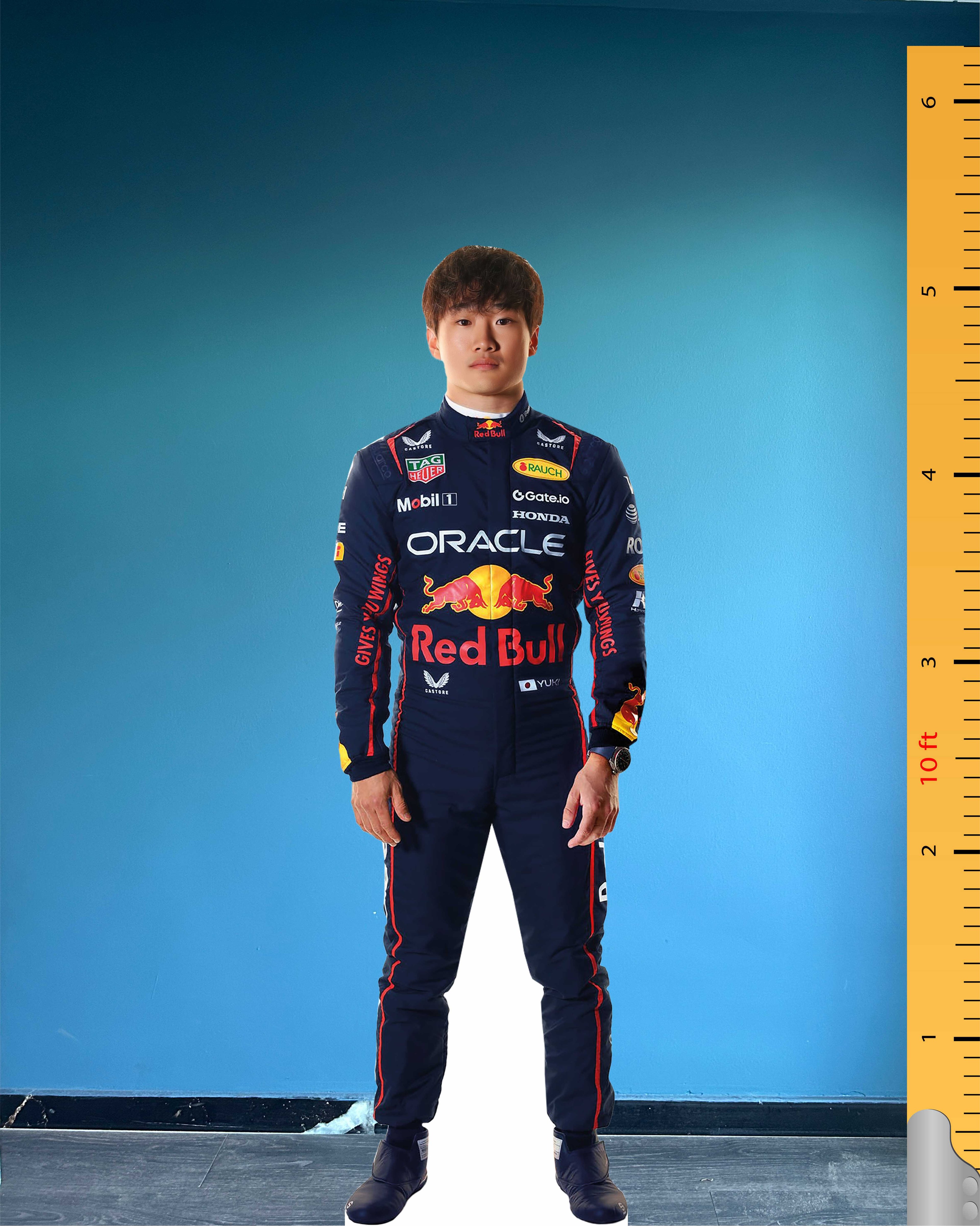 Yuki Tsunoda Cardboard Cutout Model Life Size Plastic Standee Model Japanese Racing Driver F1