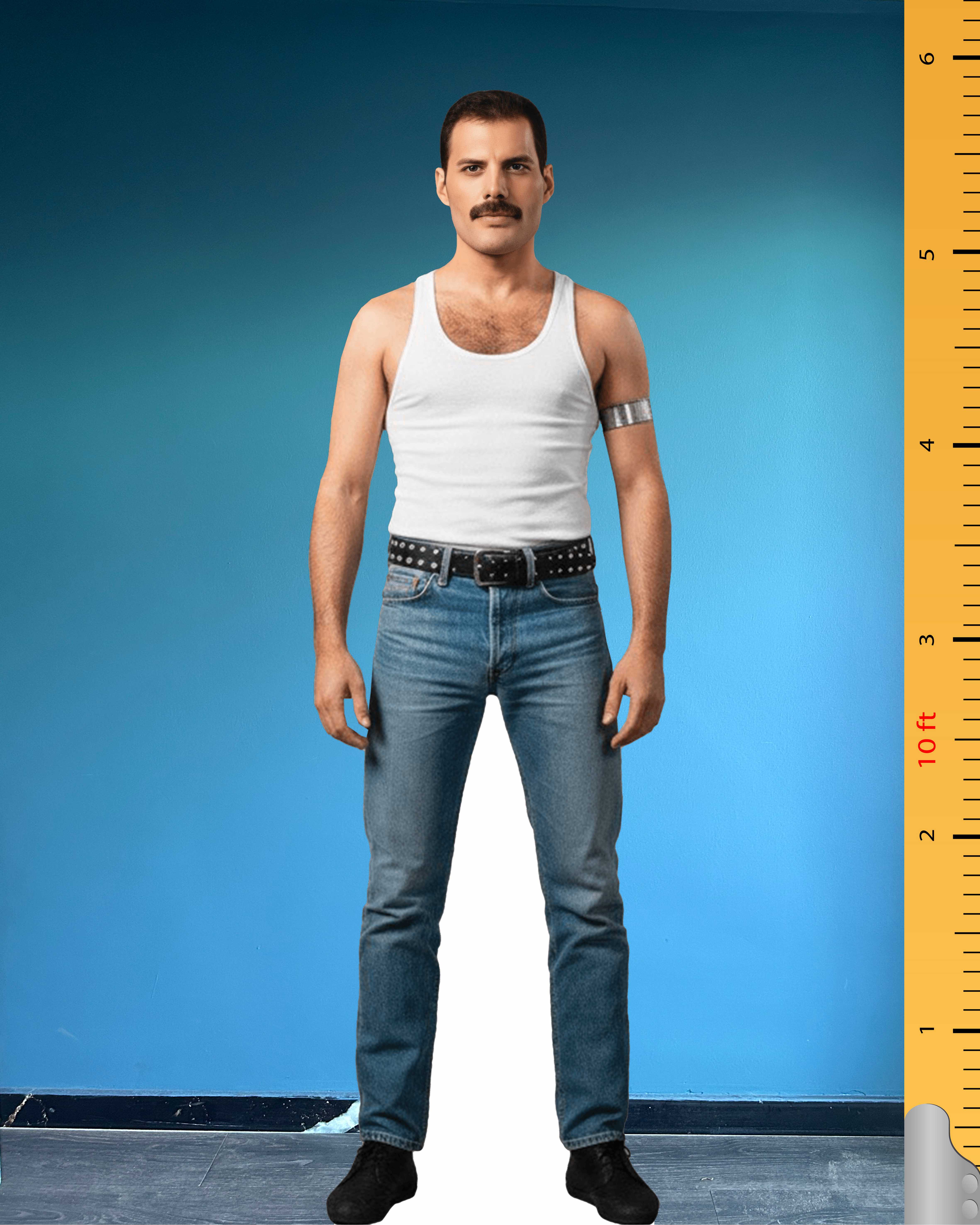 🎤 Freddie Mercury Cardboard Figure – Life-Size Queen Lead Singer Standee Model