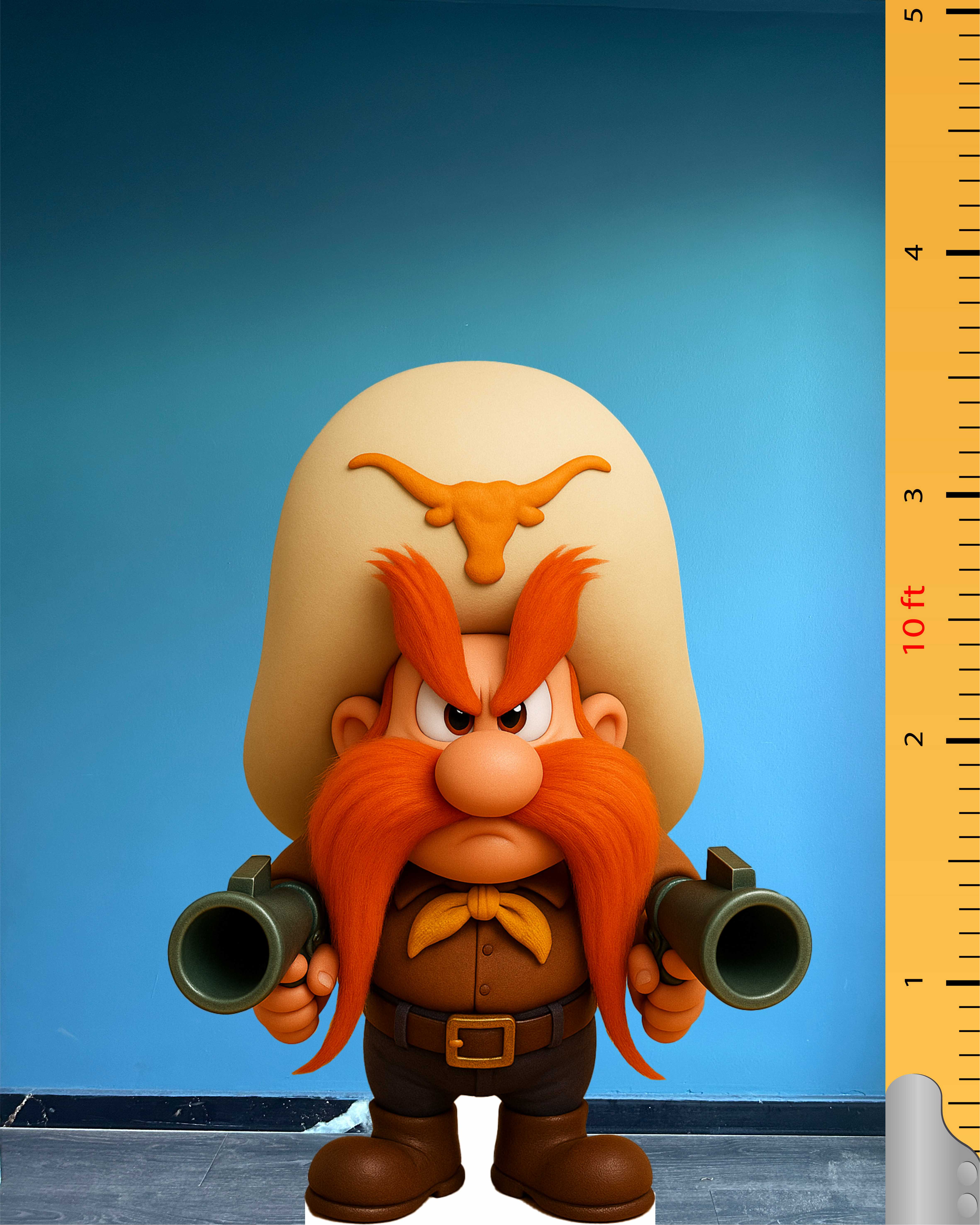 Figura de vaquero de plástico de Yosemite Sam, modelo de cartón recortado, personaje ficticio