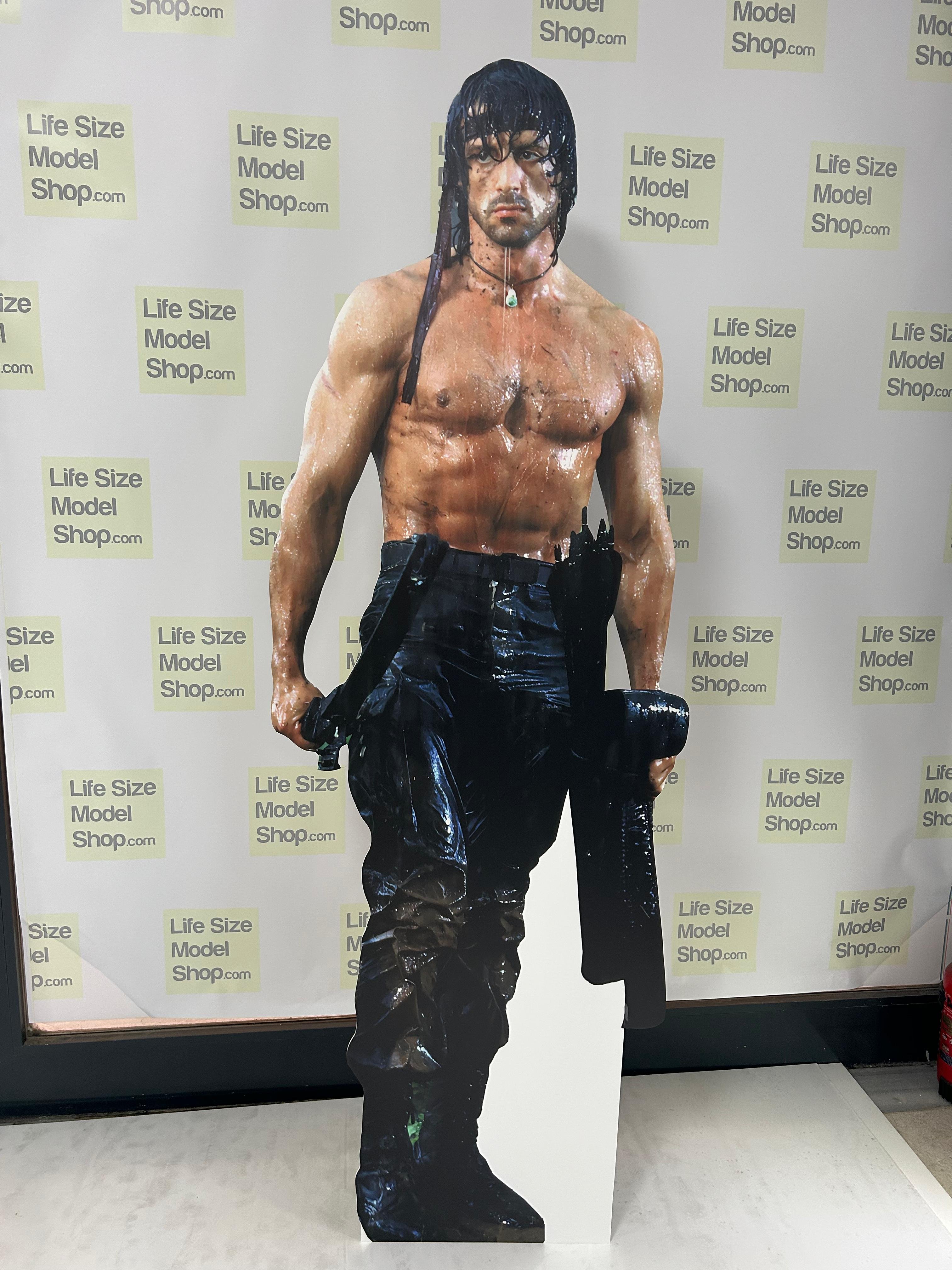 Sylvester Stallone (Rambo) Pappaufsteller Lebensgroß Standee Plastikmodell