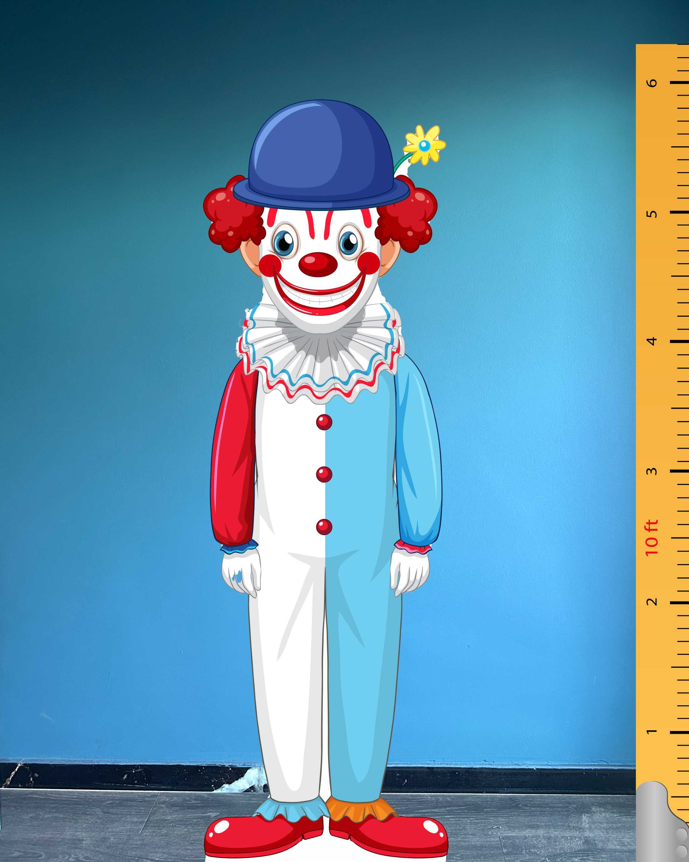 Clown Cardboard Maketi Ayaklı iki Boyutlu Tam Boy Plastik Maket Figur